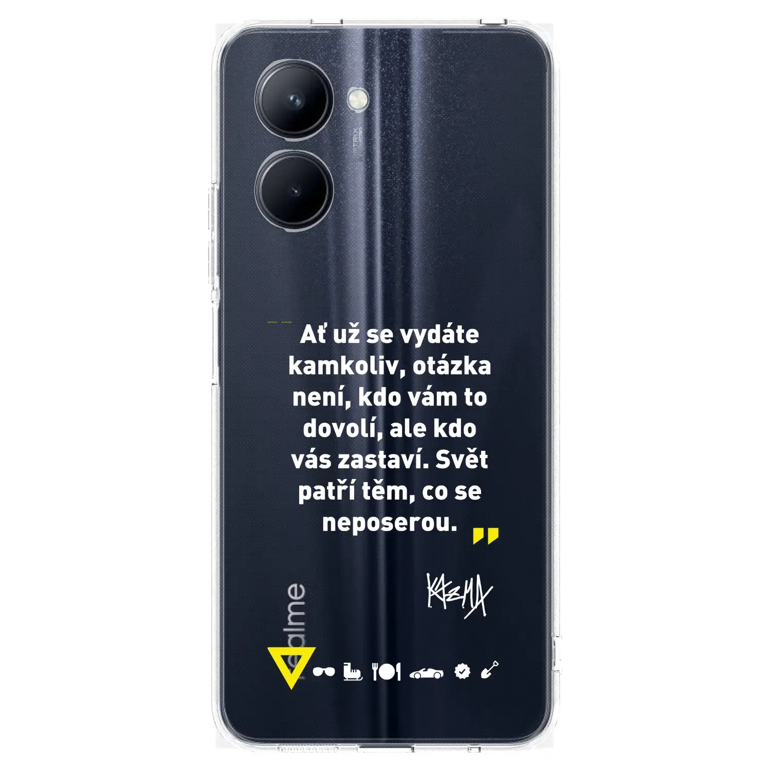 Silikonový průhledný obal pro Realme C33 (2023) - Kazma - SVĚT PATŘÍ TĚM, CO SE NEPOSEROU