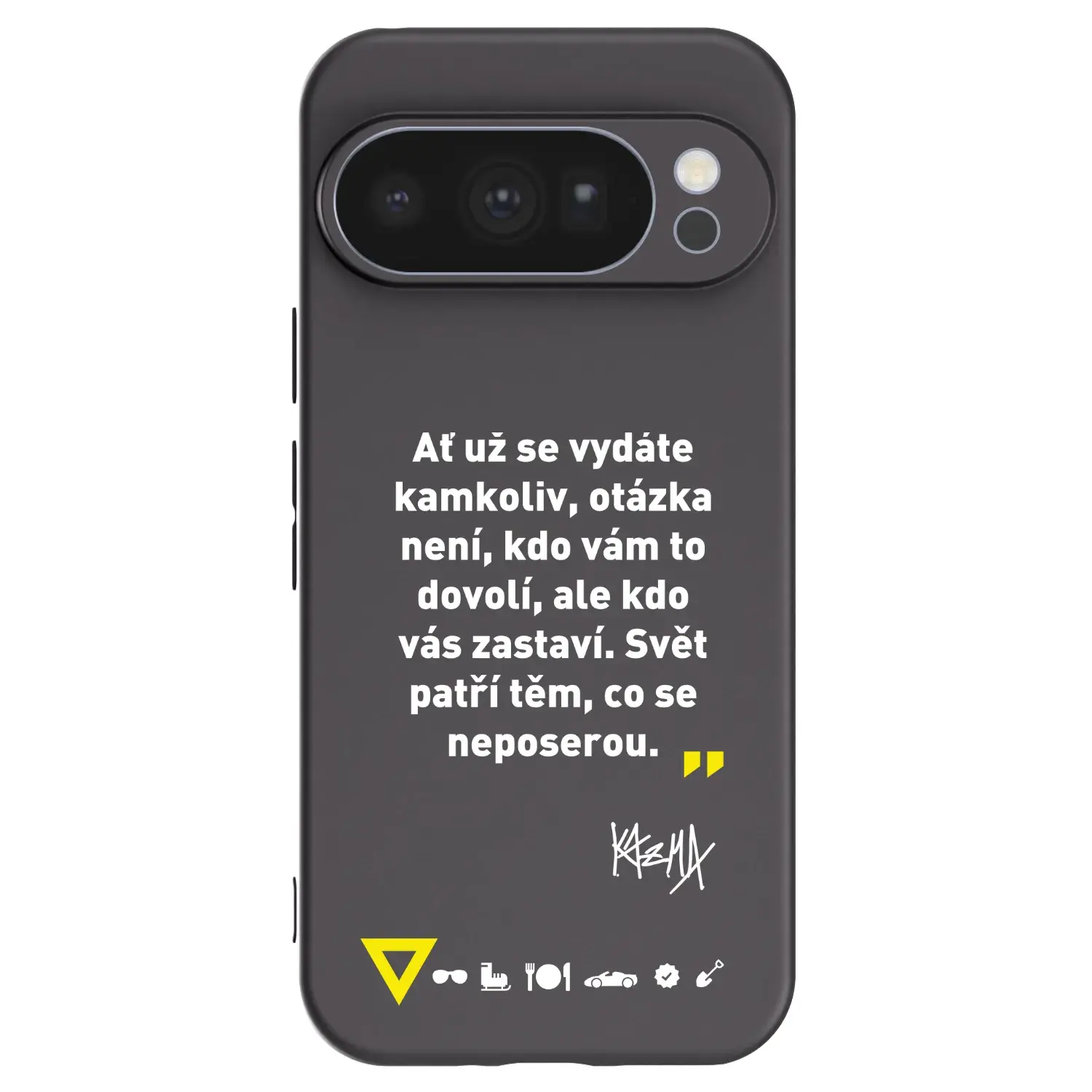 Silikonový černý obal pro Google Pixel 10 Pro - Kazma - SVĚT PATŘÍ TĚM, CO SE NEPOSEROU