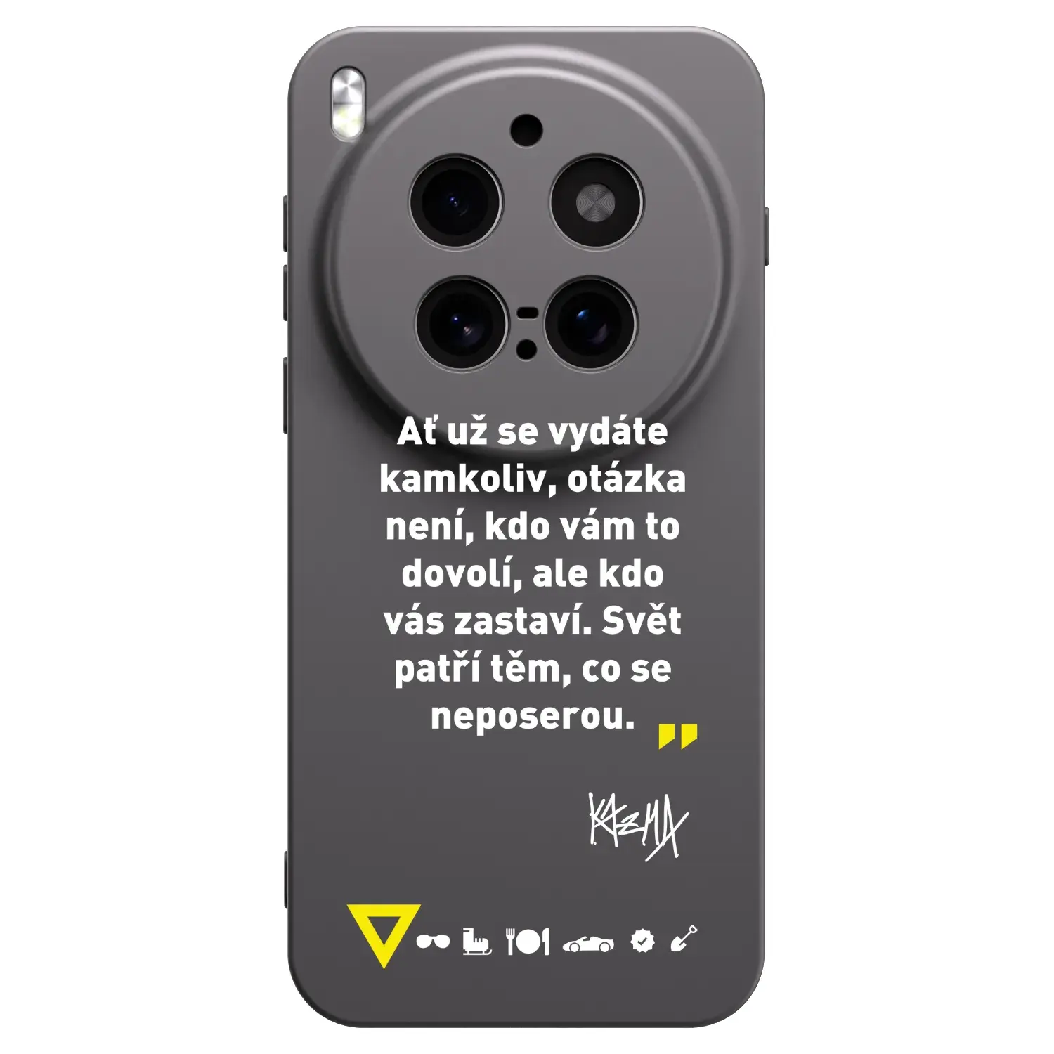 Silikonový černý obal pro Vivo X300 Pro - Kazma - SVĚT PATŘÍ TĚM, CO SE NEPOSEROU