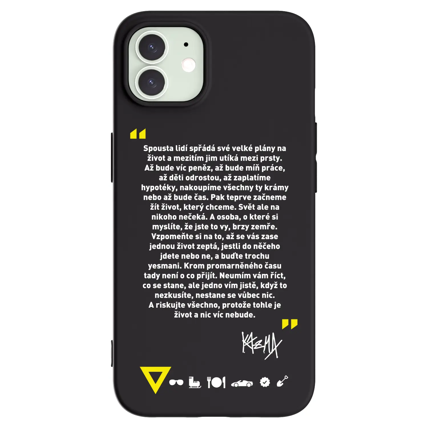 Silikonový černý obal pro Apple iPhone 12 Pro - Kazma - BUĎTE TROCHU YESMANI