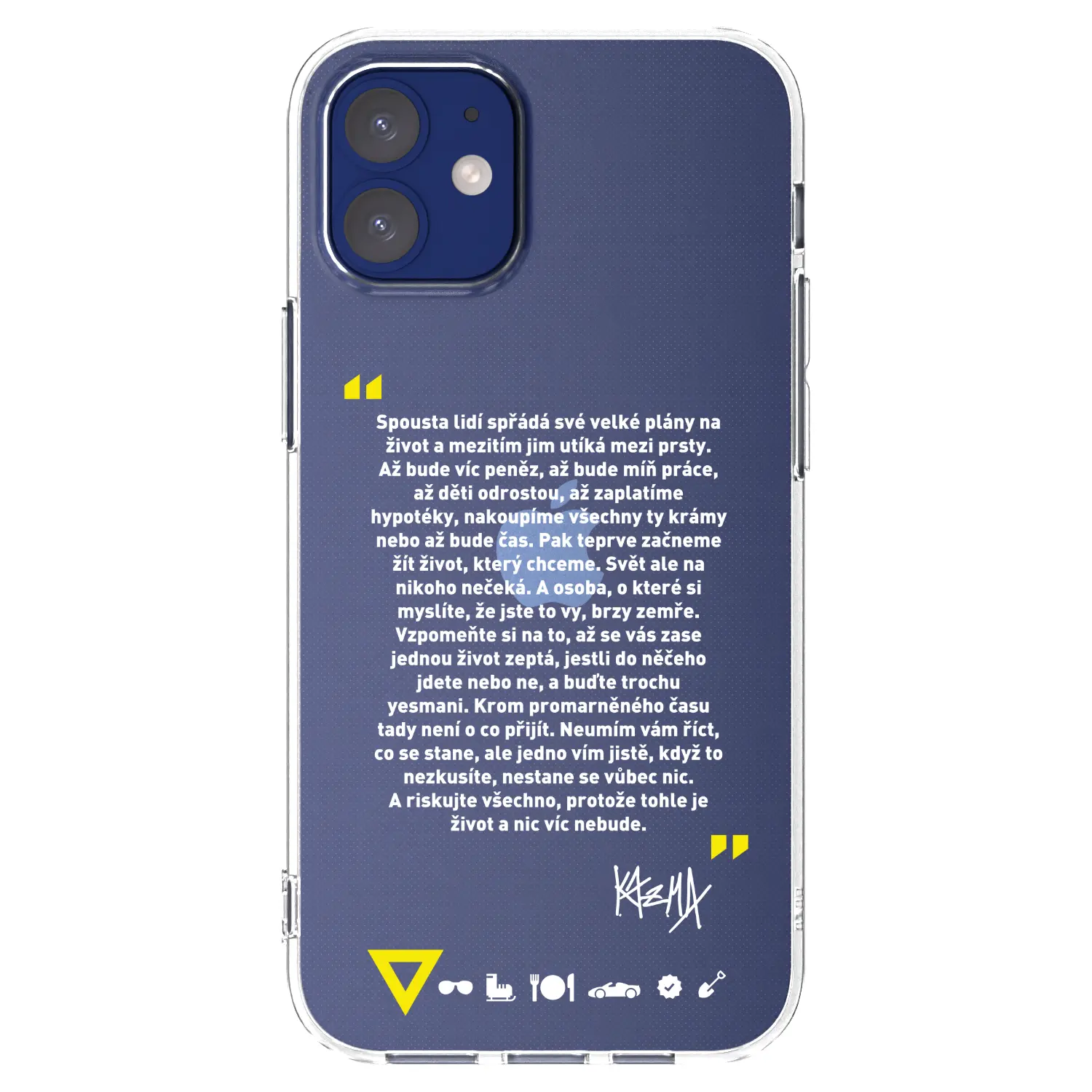 Silikonový průhledný obal pro Apple iPhone 12 mini - Kazma - BUĎTE TROCHU YESMANI