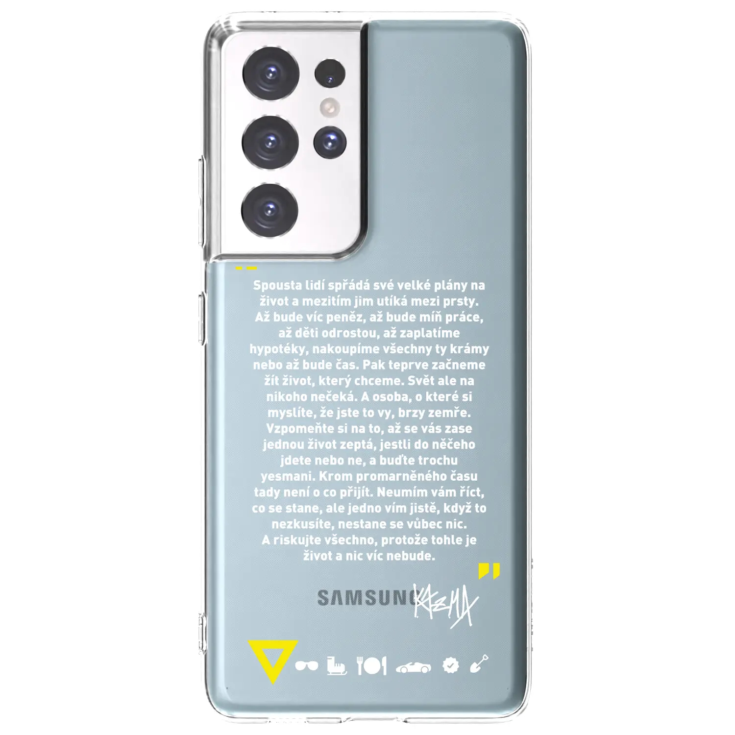 Silikonový průhledný obal pro Samsung Galaxy S21 Ultra 5G G998B - Kazma - BUĎTE TROCHU YESMANI
