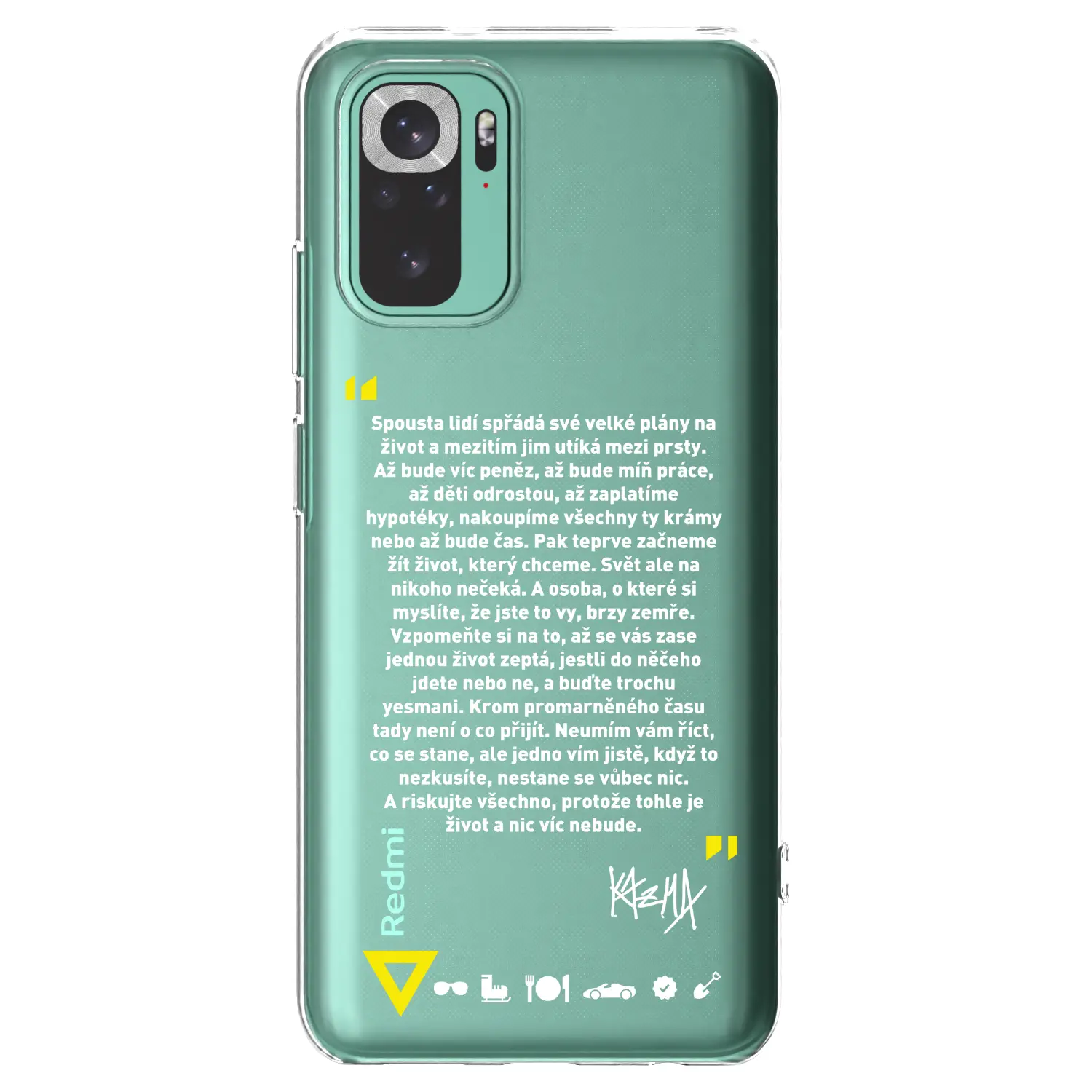 Silikonový průhledný obal pro Xiaomi Redmi Note 10 Pro - Kazma - BUĎTE TROCHU YESMANI