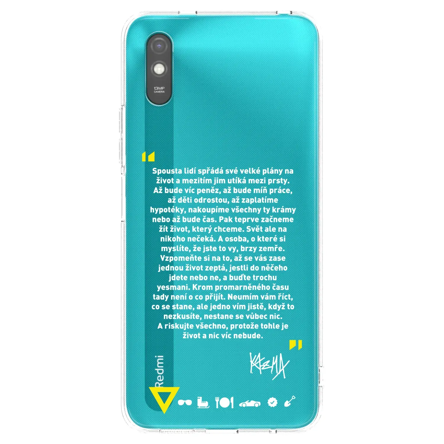 Silikonový průhledný obal pro Xiaomi Redmi 9AT - Kazma - BUĎTE TROCHU YESMANI