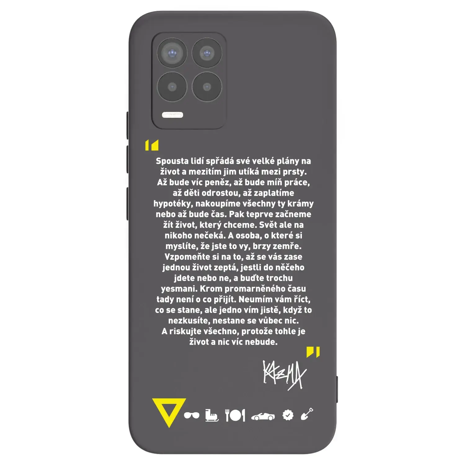 Silikonový černý obal pro Realme 8 Pro - Kazma - BUĎTE TROCHU YESMANI
