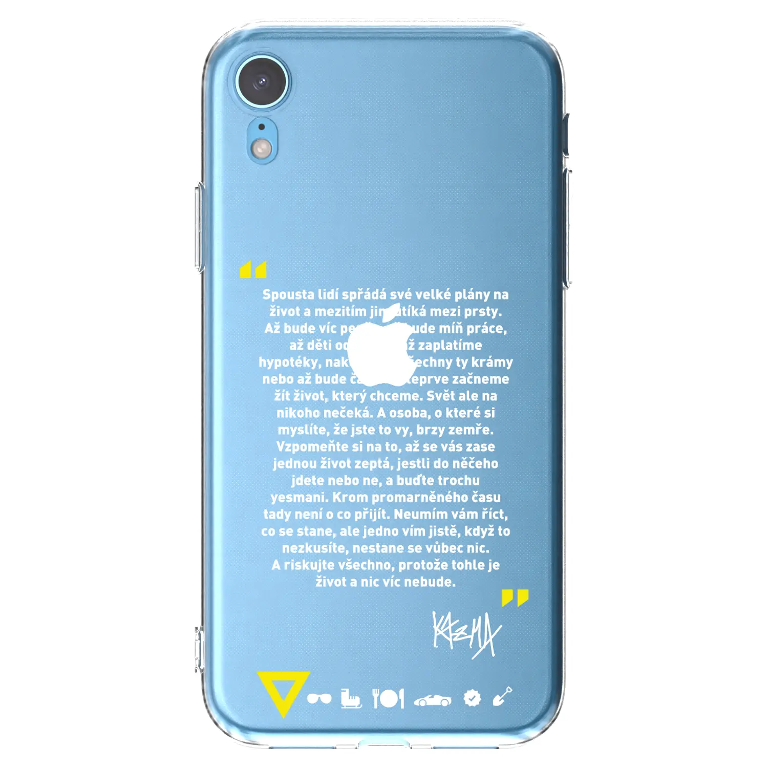 Silikonový průhledný obal pro Apple iPhone XR - Kazma - BUĎTE TROCHU YESMANI