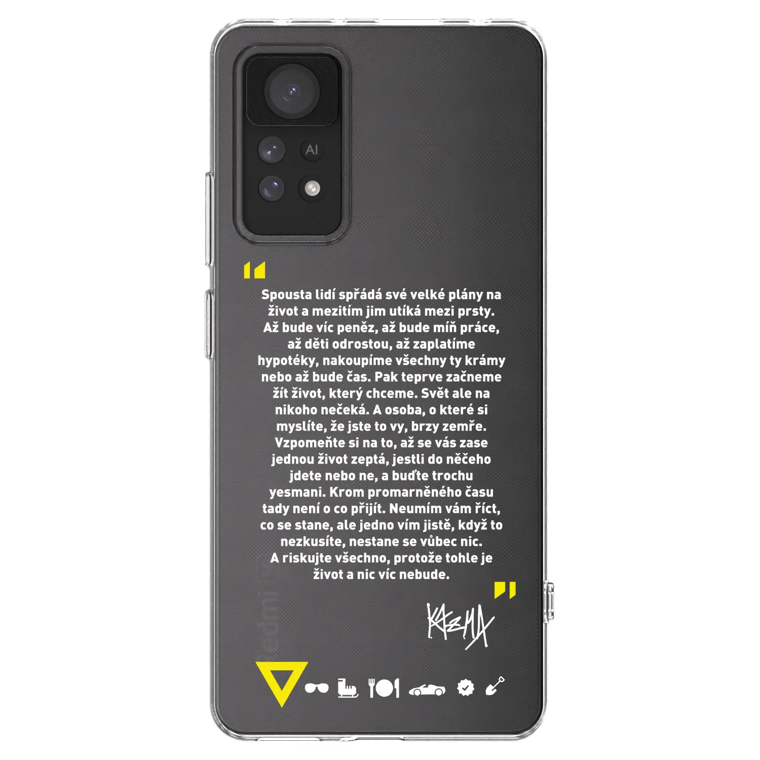 Silikonový průhledný obal pro Xiaomi Redmi Note 11 Pro 5G - Kazma - BUĎTE TROCHU YESMANI
