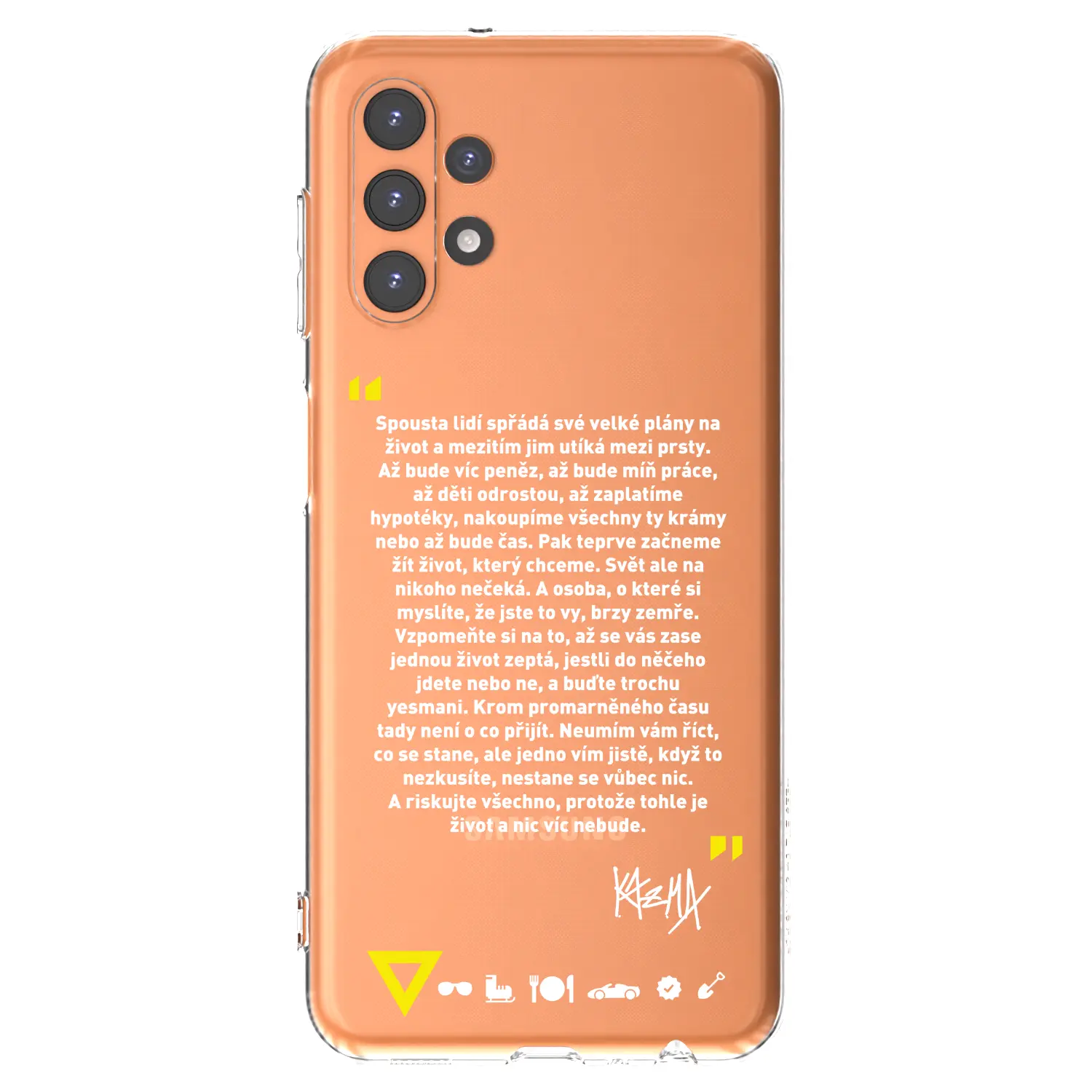 Silikonový průhledný obal pro Samsung Galaxy A13 4G A135 - Kazma - BUĎTE TROCHU YESMANI