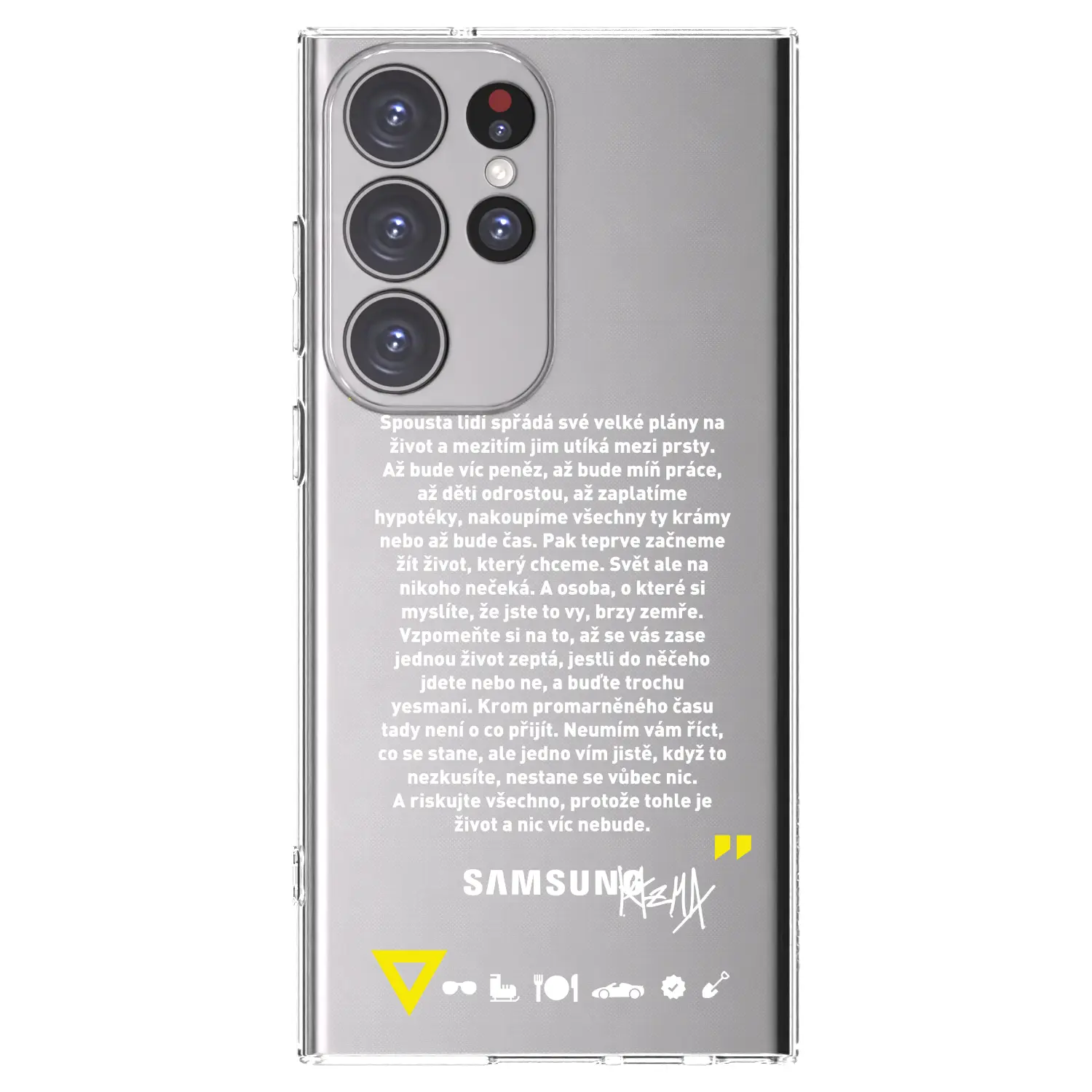 Silikonový průhledný obal pro Samsung Galaxy S23 Ultra 5G - Kazma - BUĎTE TROCHU YESMANI