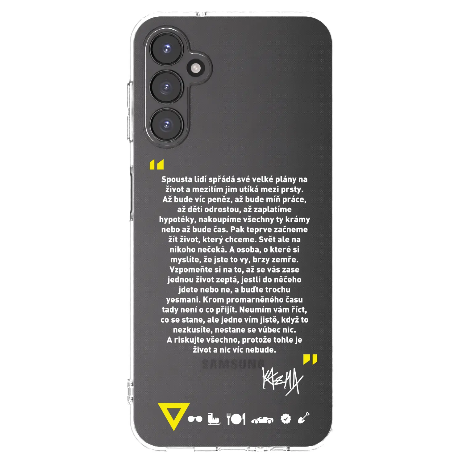 Silikonový průhledný obal pro Samsung Galaxy A14 5G A146P - Kazma - BUĎTE TROCHU YESMANI