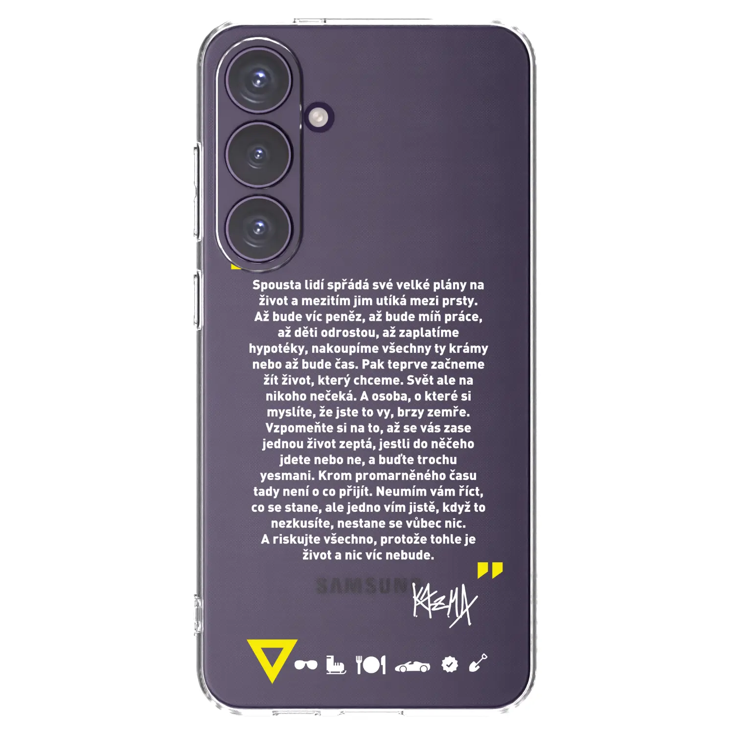Silikonový průhledný obal pro Samsung Galaxy S24+ S926B 5G - Kazma - BUĎTE TROCHU YESMANI