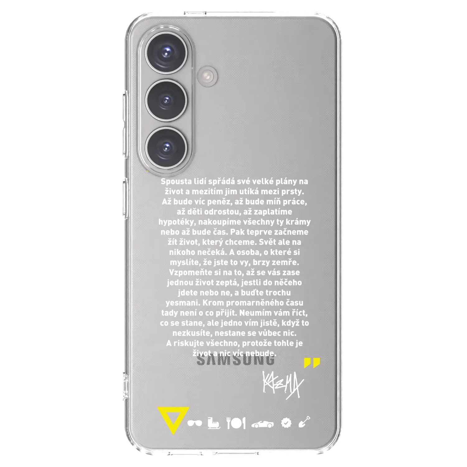 Silikonový průhledný obal pro Samsung Galaxy S24 S921B 5G - Kazma - BUĎTE TROCHU YESMANI