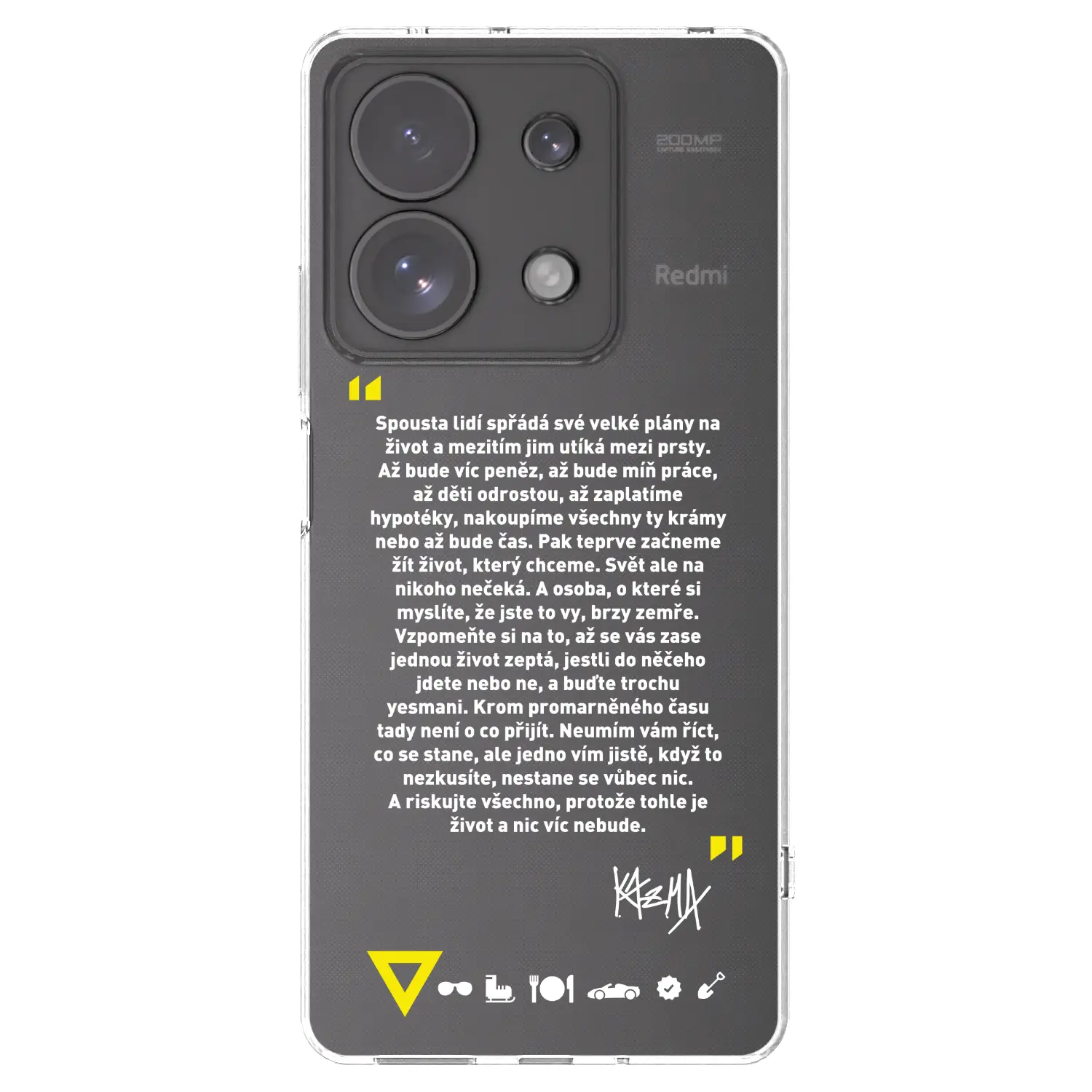 Silikonový průhledný obal pro Xiaomi Redmi Note 13 Pro 4G - Kazma - BUĎTE TROCHU YESMANI