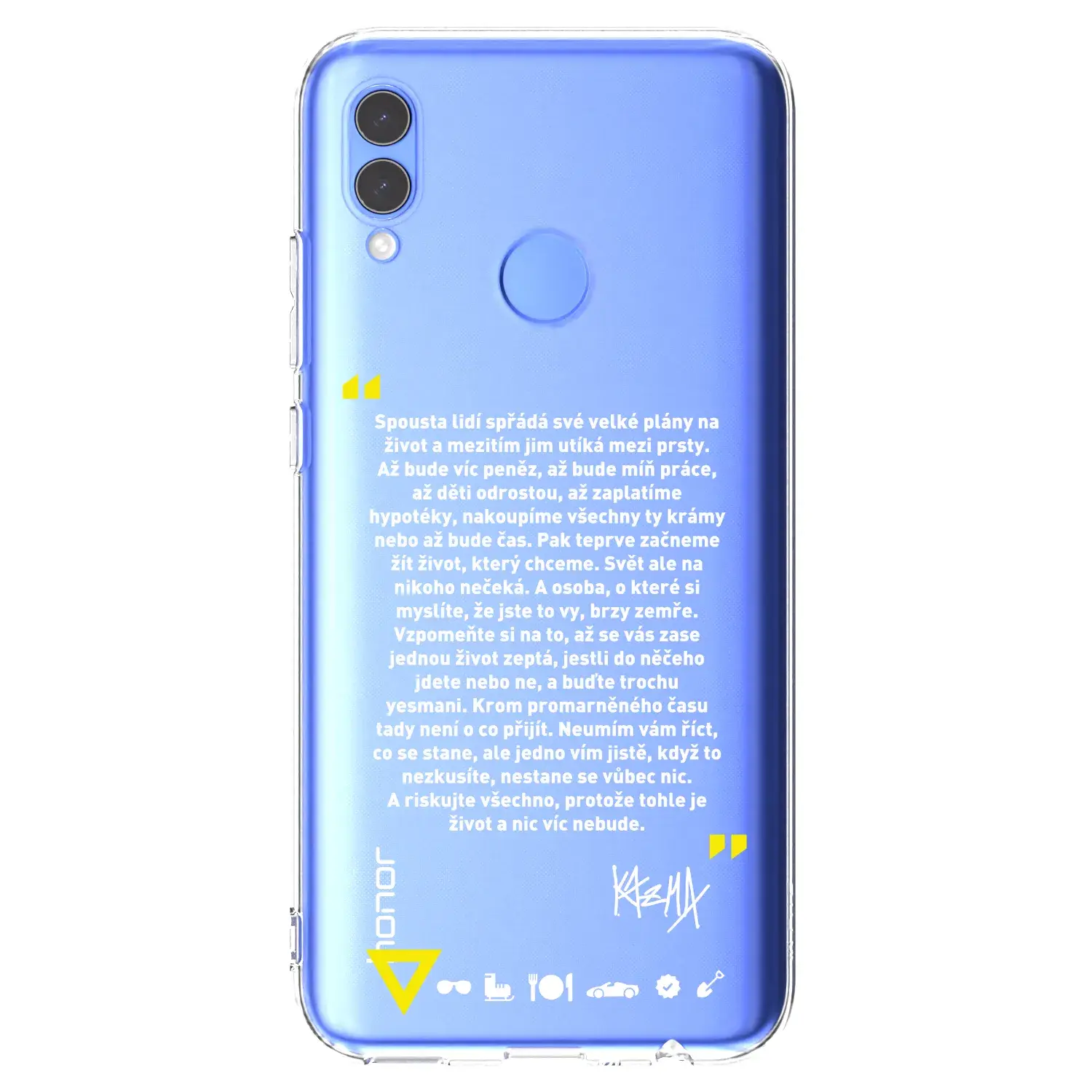Silikonový průhledný obal pro Honor 10 Lite - Kazma - BUĎTE TROCHU YESMANI