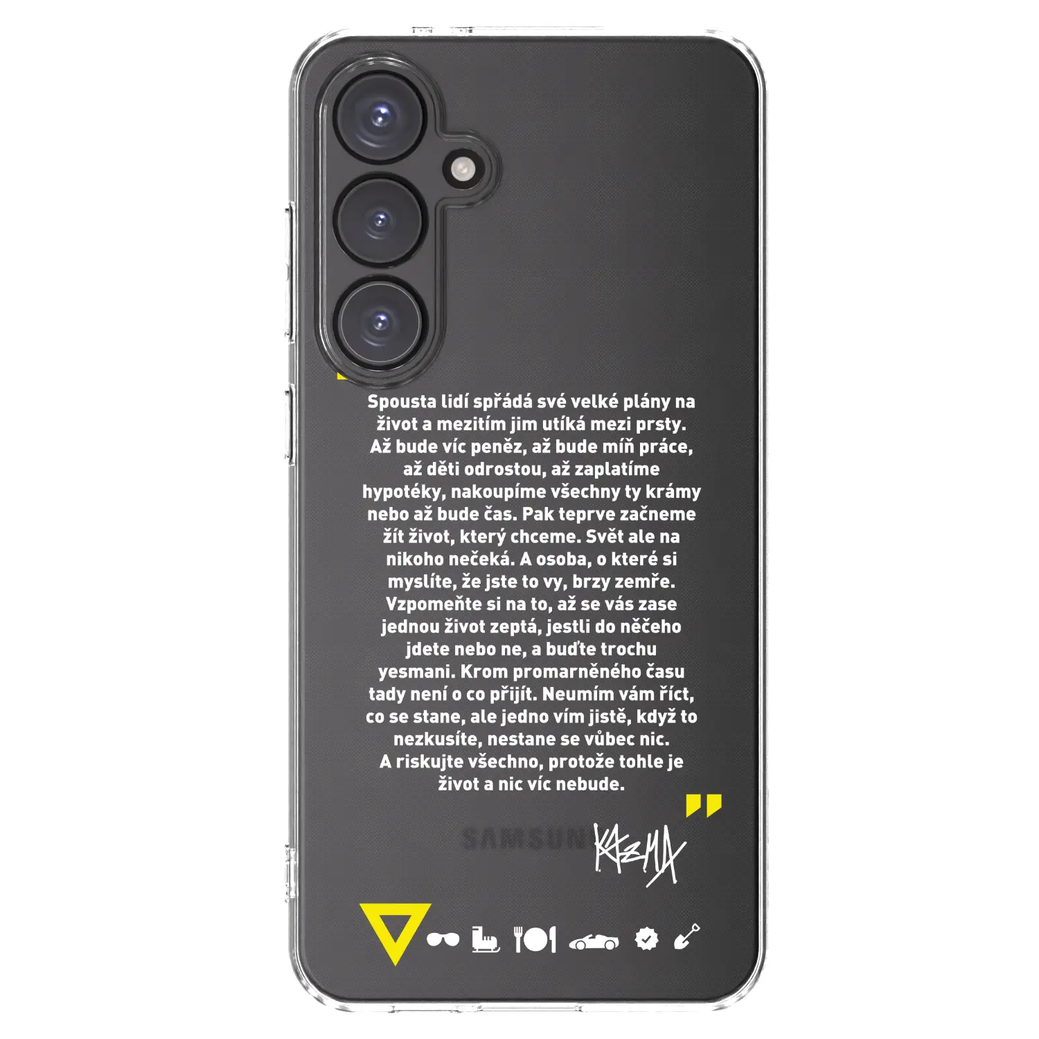 Silikonový průhledný obal pro Samsung Galaxy S24 FE S721B - Kazma - BUĎTE TROCHU YESMANI