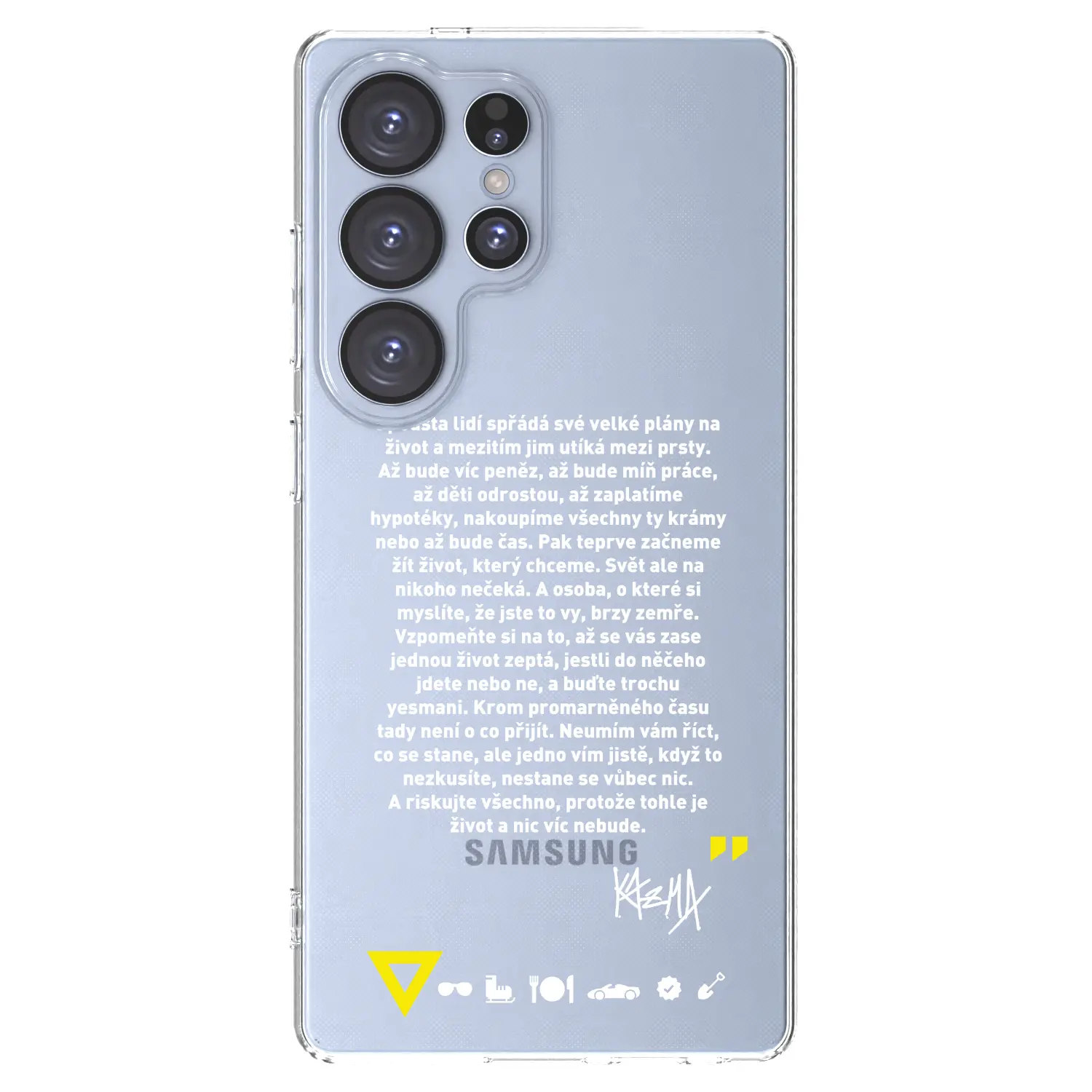 Silikonový průhledný obal pro Samsung Galaxy S25 Ultra 5G - Kazma - BUĎTE TROCHU YESMANI
