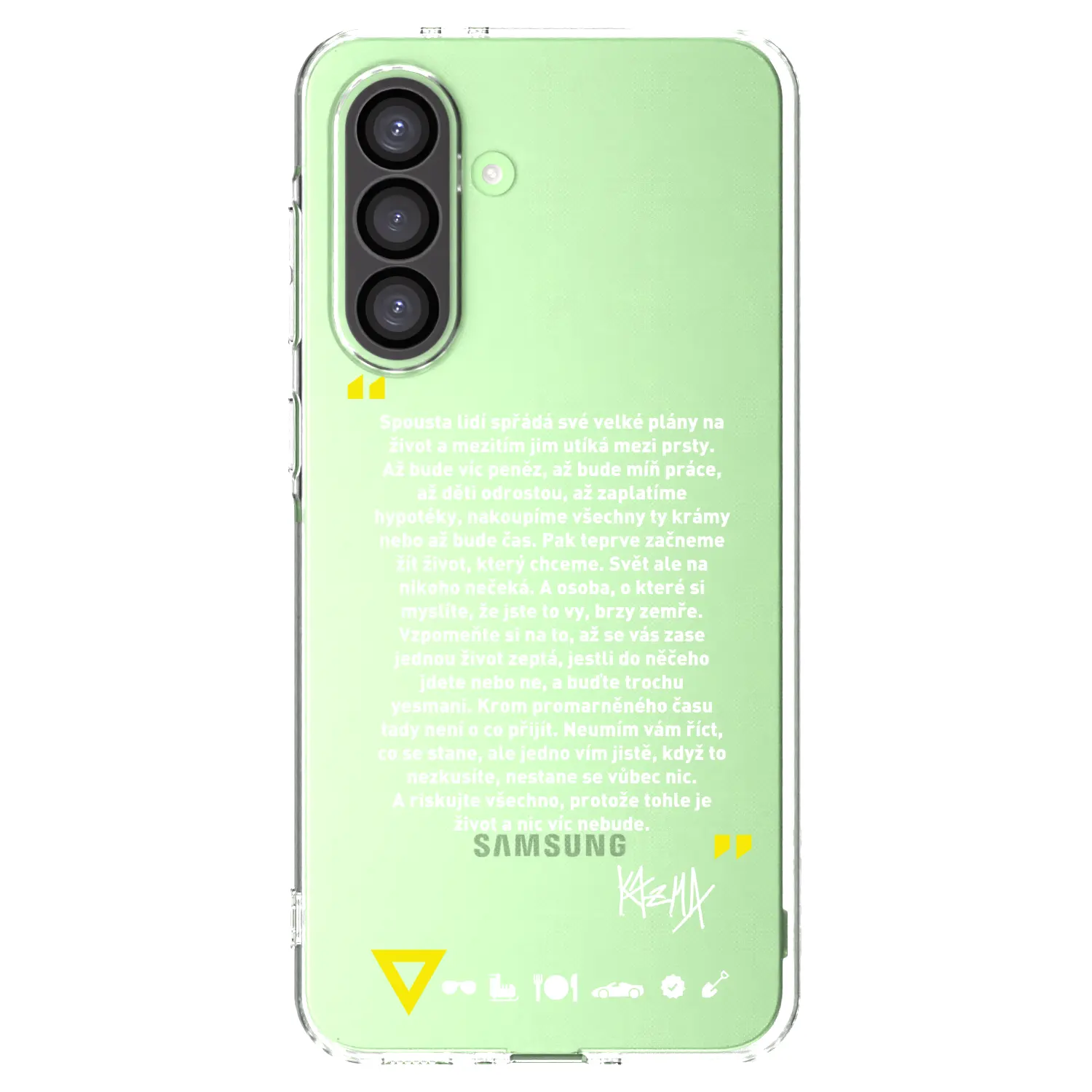 Silikonový průhledný obal pro Samsung Galaxy A26 5G A266B - Kazma - BUĎTE TROCHU YESMANI