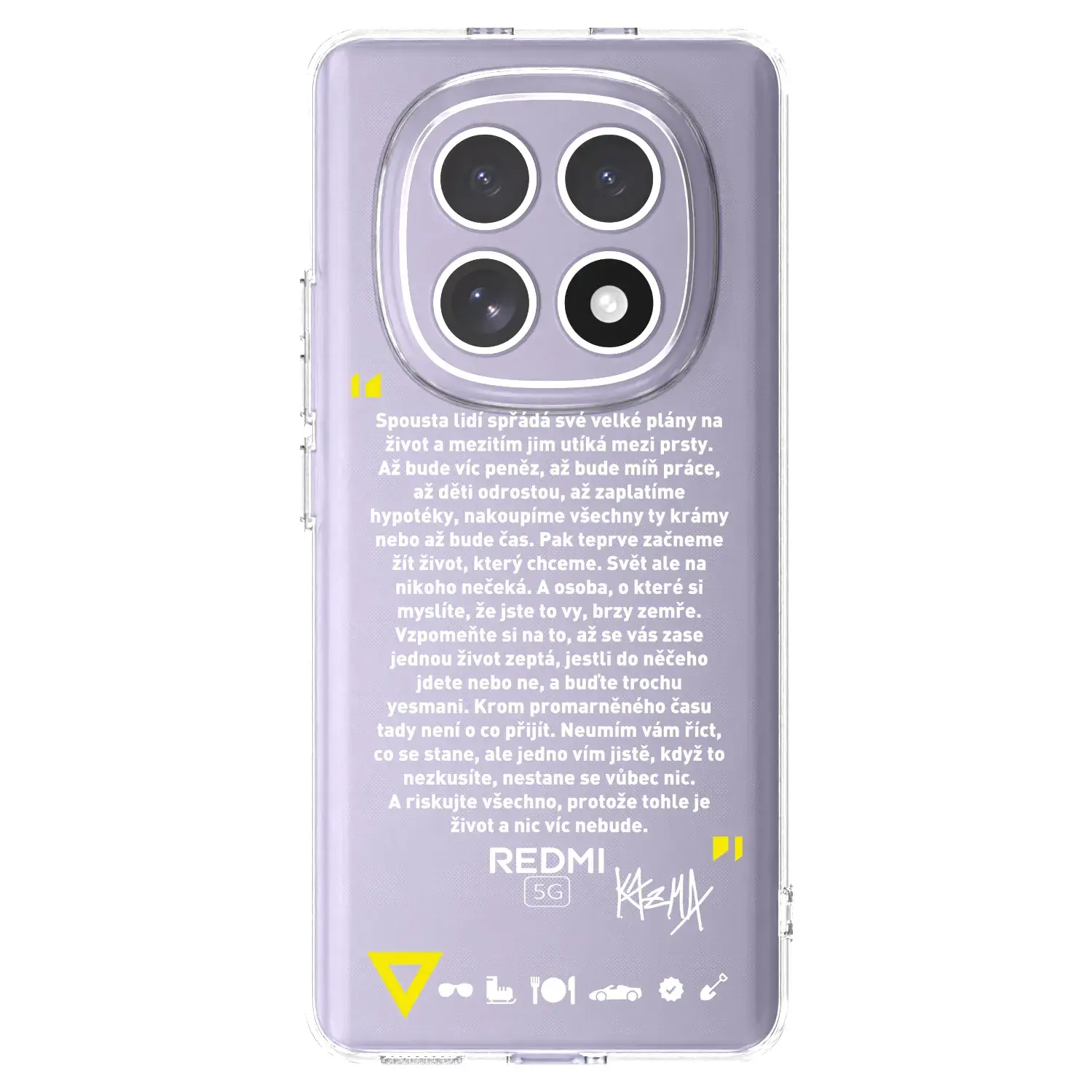 Silikonový průhledný obal pro Xiaomi Redmi Note 15 4G - Kazma - BUĎTE TROCHU YESMANI
