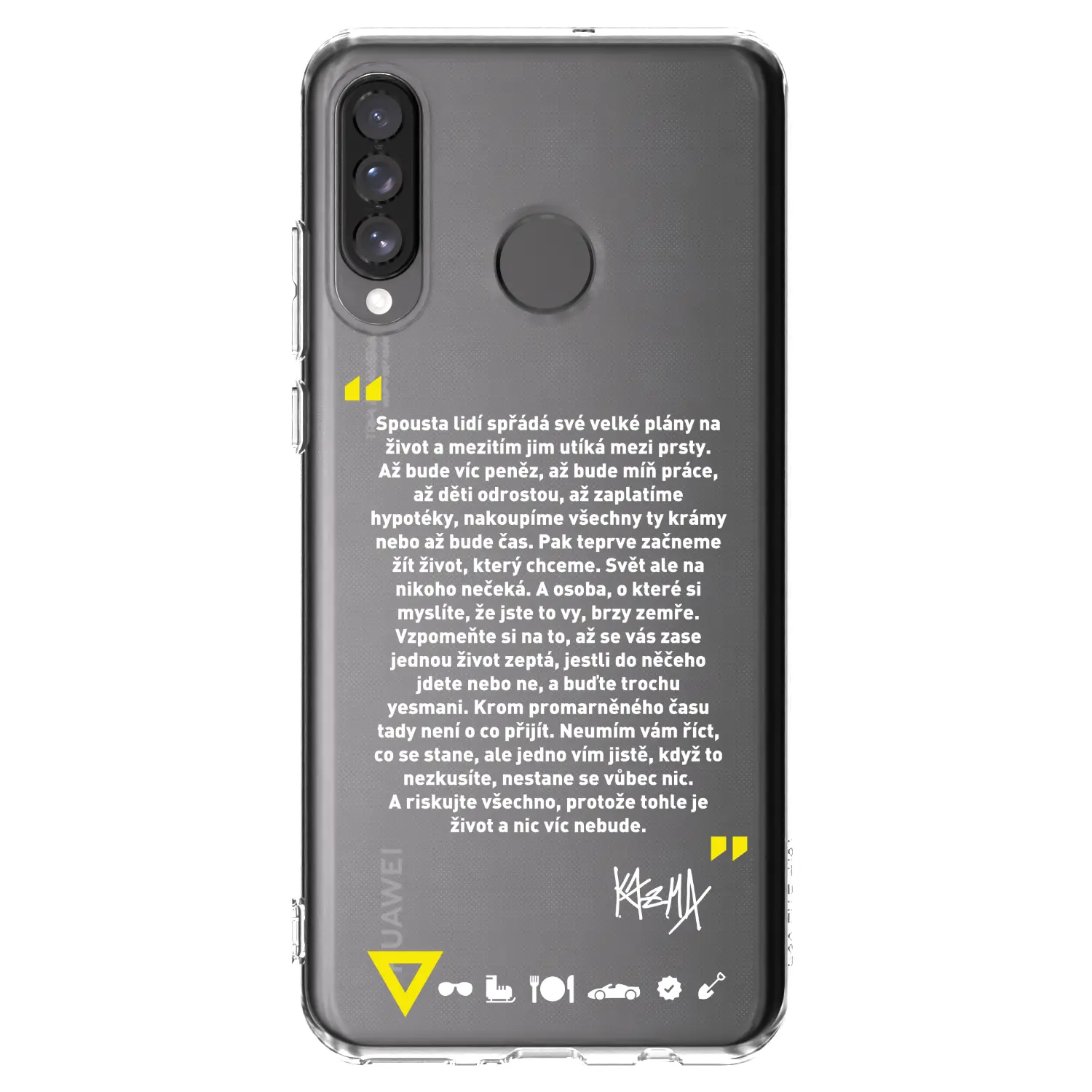 Silikonový průhledný obal pro Huawei P30 Lite - Kazma - BUĎTE TROCHU YESMANI