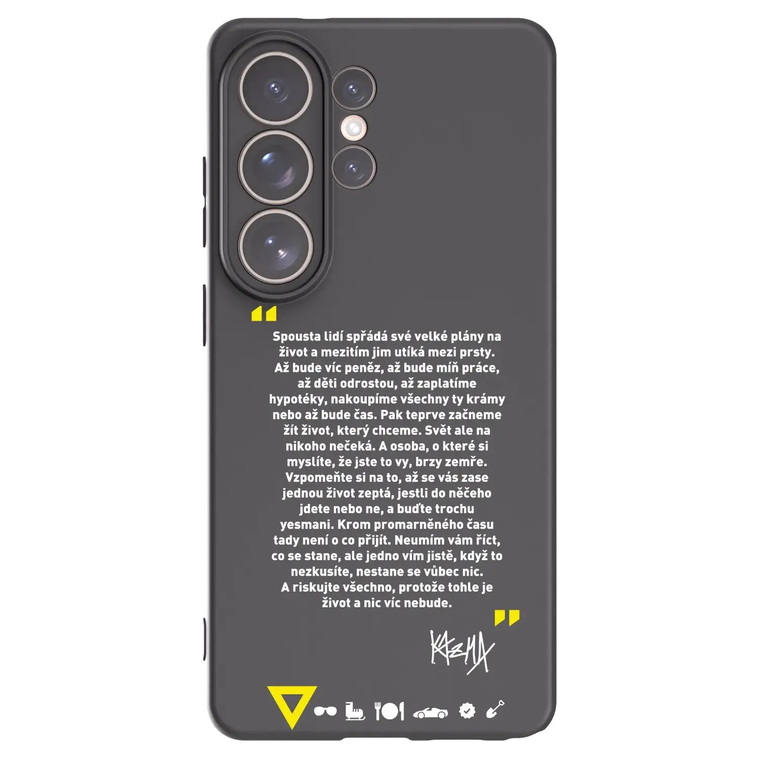 Silikonový černý obal pro Samsung Galaxy S26 Ultra - Kazma - BUĎTE TROCHU YESMANI