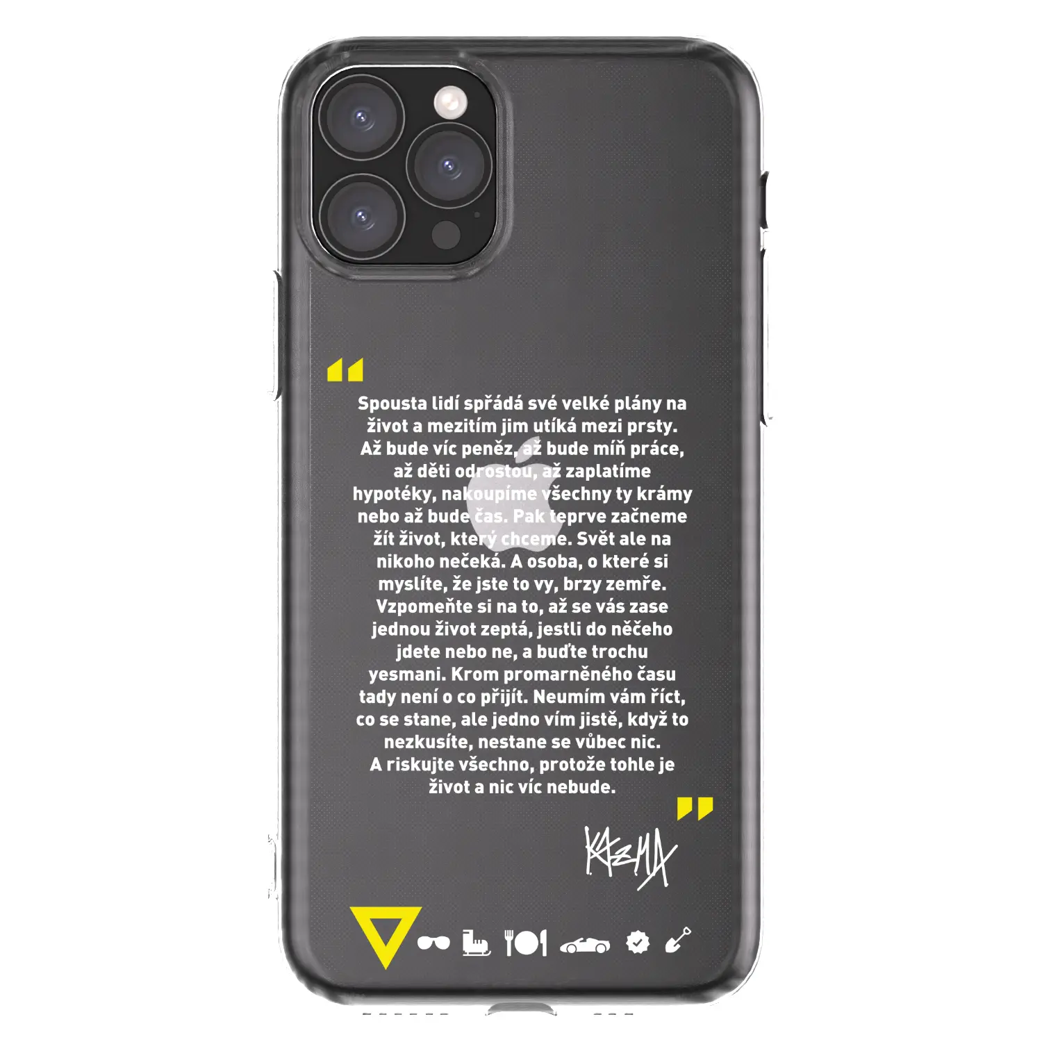 Silikonový průhledný obal pro Apple iPhone 11 Pro - Kazma - BUĎTE TROCHU YESMANI
