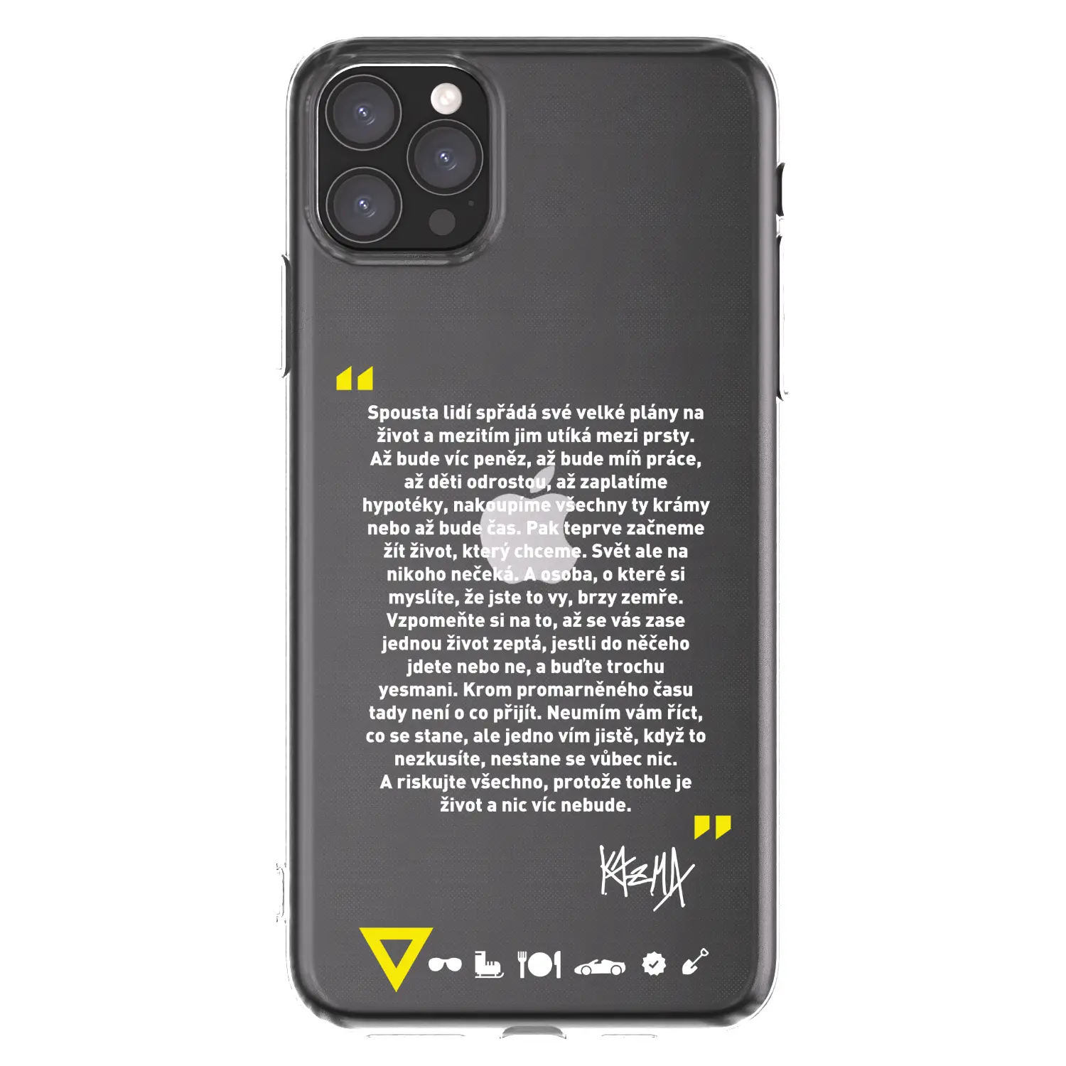 Silikonový průhledný obal pro Apple iPhone 11 Pro Max - Kazma - BUĎTE TROCHU YESMANI