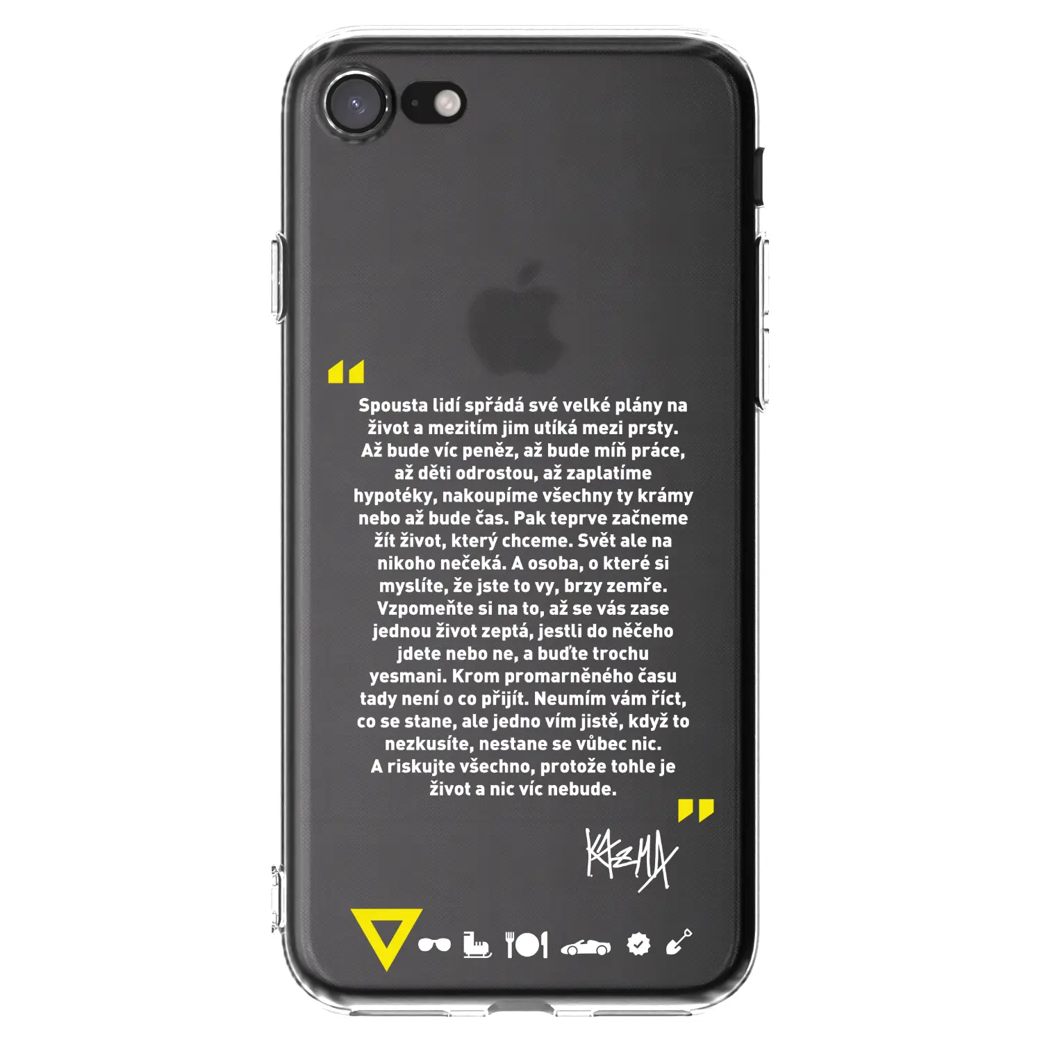 Silikonový průhledný obal pro Apple iPhone SE 2020 - Kazma - BUĎTE TROCHU YESMANI