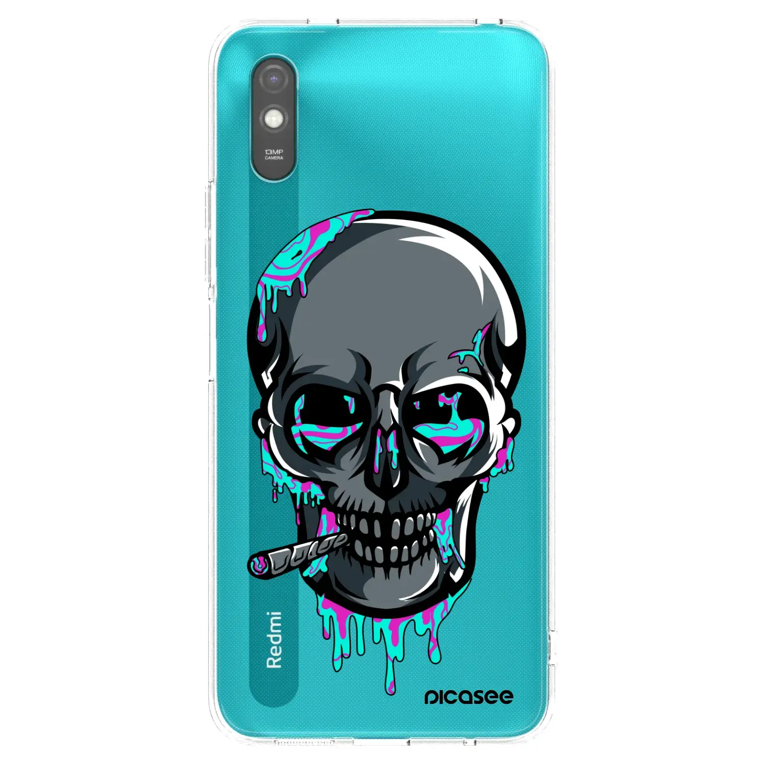 Silikonový průhledný obal pro Xiaomi Redmi 9AT - EARTH - Lebka 3.0