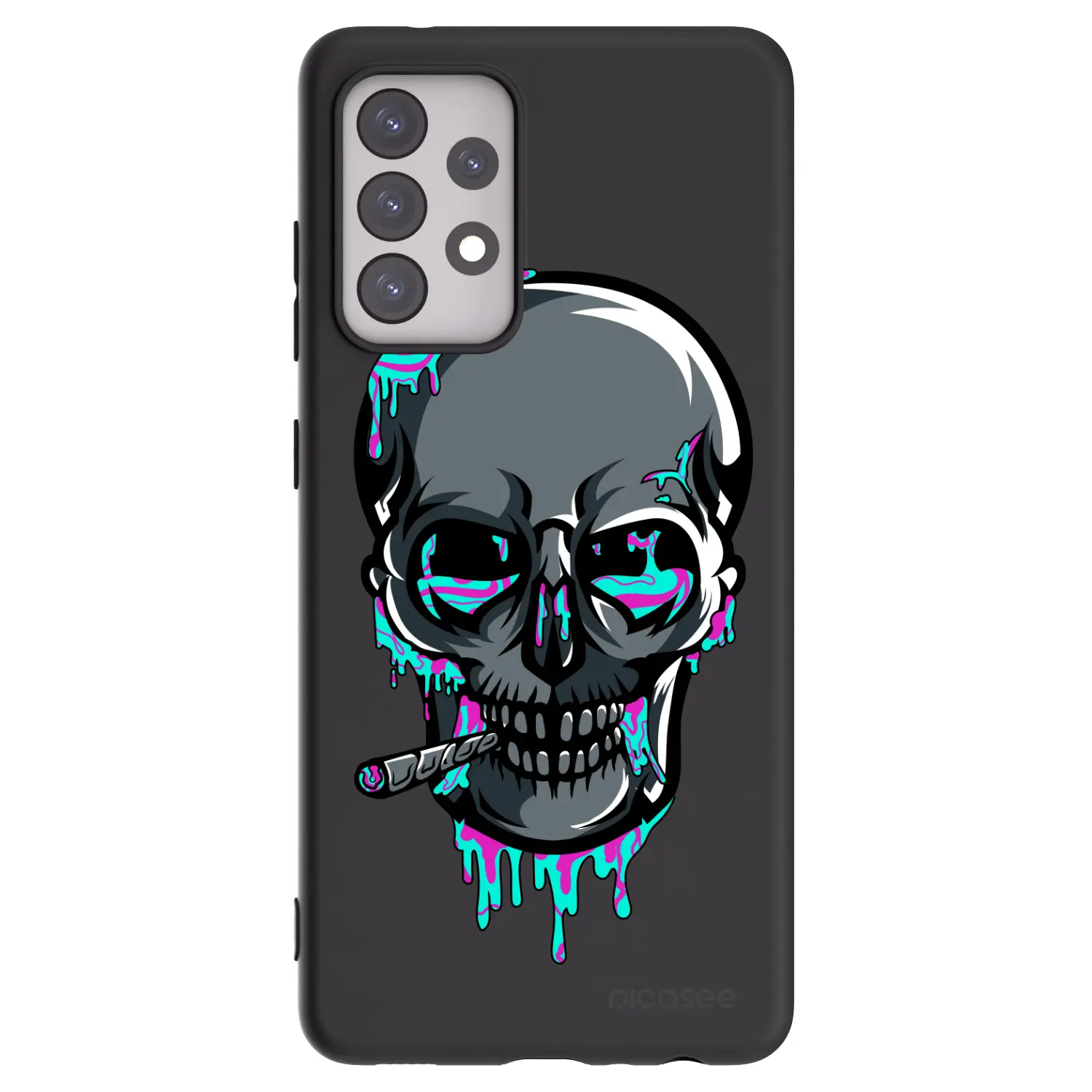 Silikonový černý obal pro Samsung Galaxy A52s 5G A528B - EARTH - Lebka 3.0