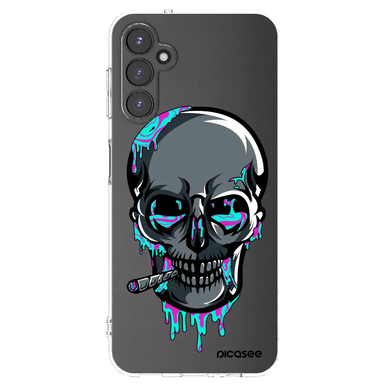 Silikonový průhledný obal pro Samsung Galaxy A14 5G A146P - EARTH - Lebka 3.0