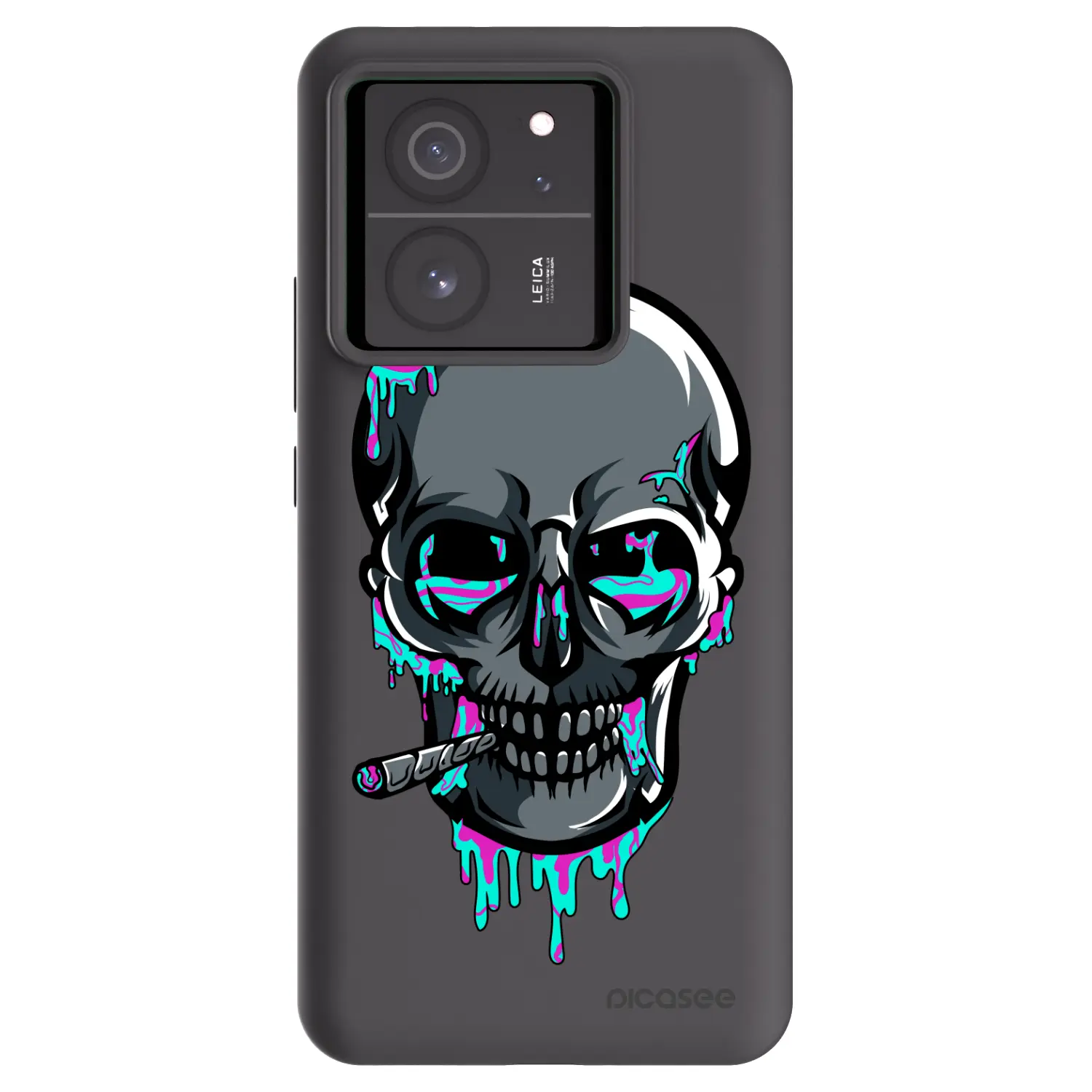 Silikonový černý obal pro Xiaomi 13T Pro - EARTH - Lebka 3.0
