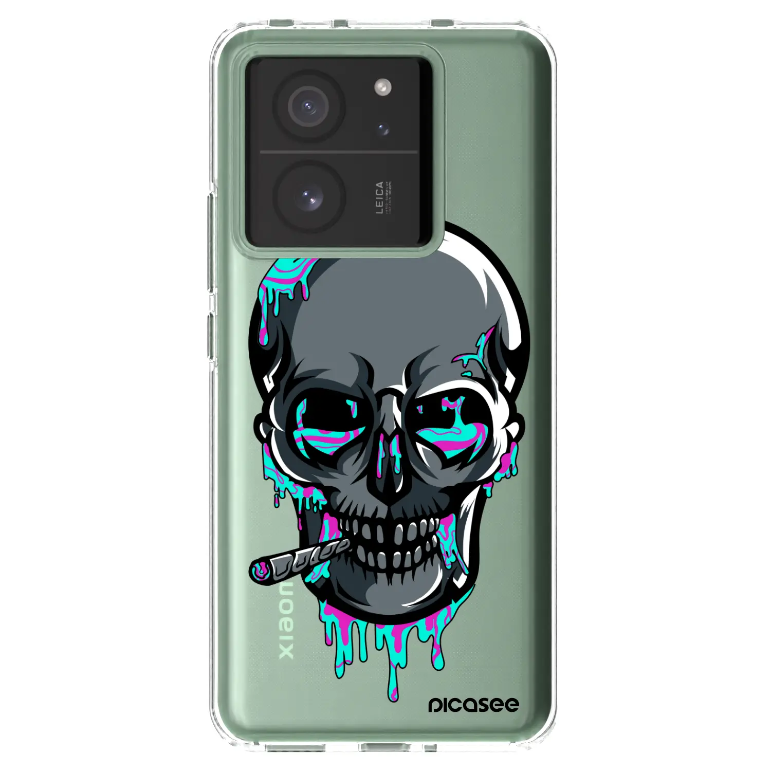 Silikonový průhledný obal pro Xiaomi 13T Pro - EARTH - Lebka 3.0
