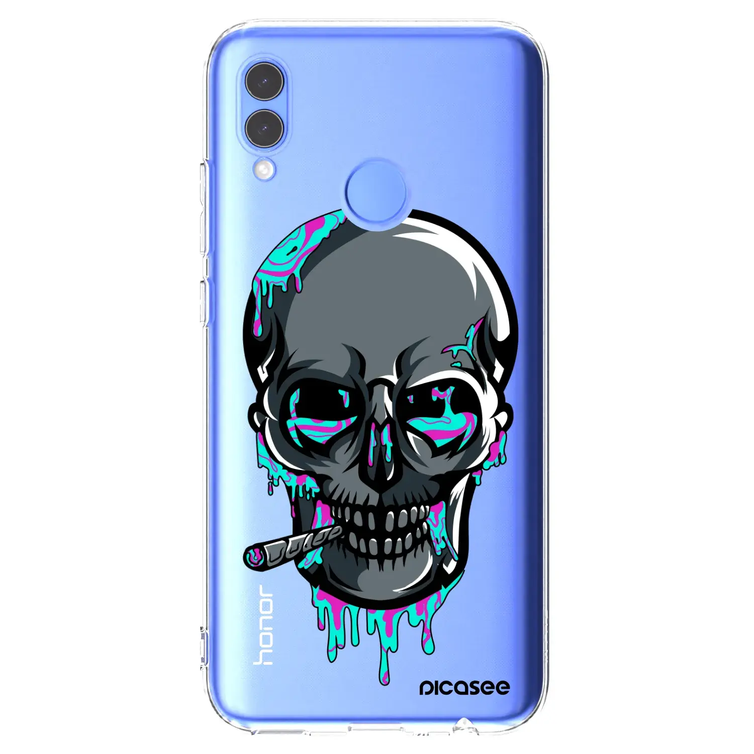 Silikonový průhledný obal pro Honor 10 Lite - EARTH - Lebka 3.0