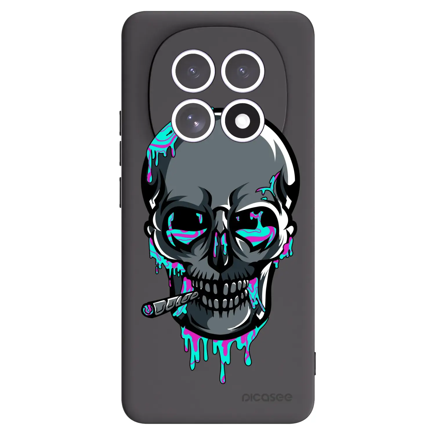 Silikonový černý obal pro Xiaomi Redmi Note 15 4G - EARTH - Lebka 3.0