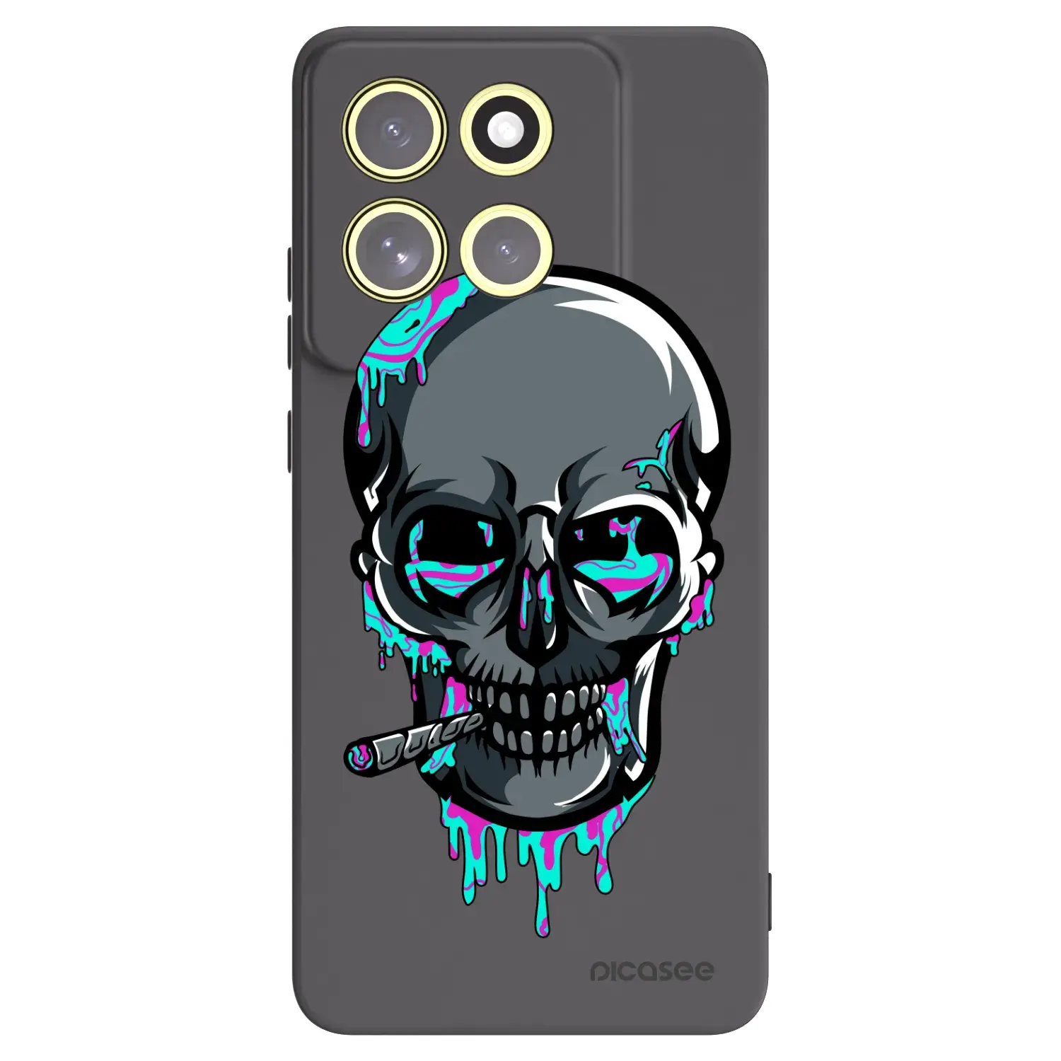 Silikonový černý obal pro Motorola Moto G86 Power 5G - EARTH - Lebka 3.0