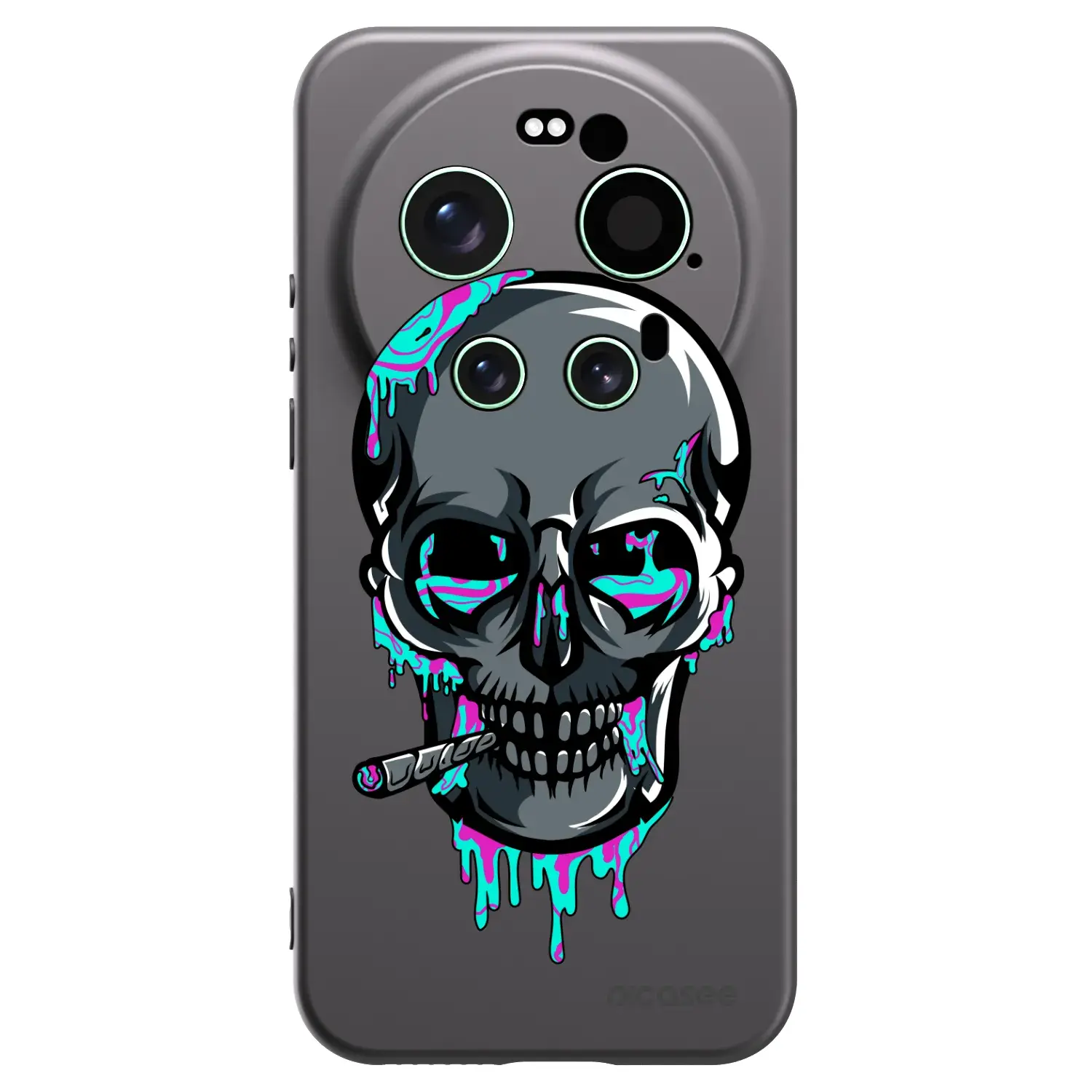Silikonový černý obal pro Xiaomi 17 Ultra - EARTH - Lebka 3.0