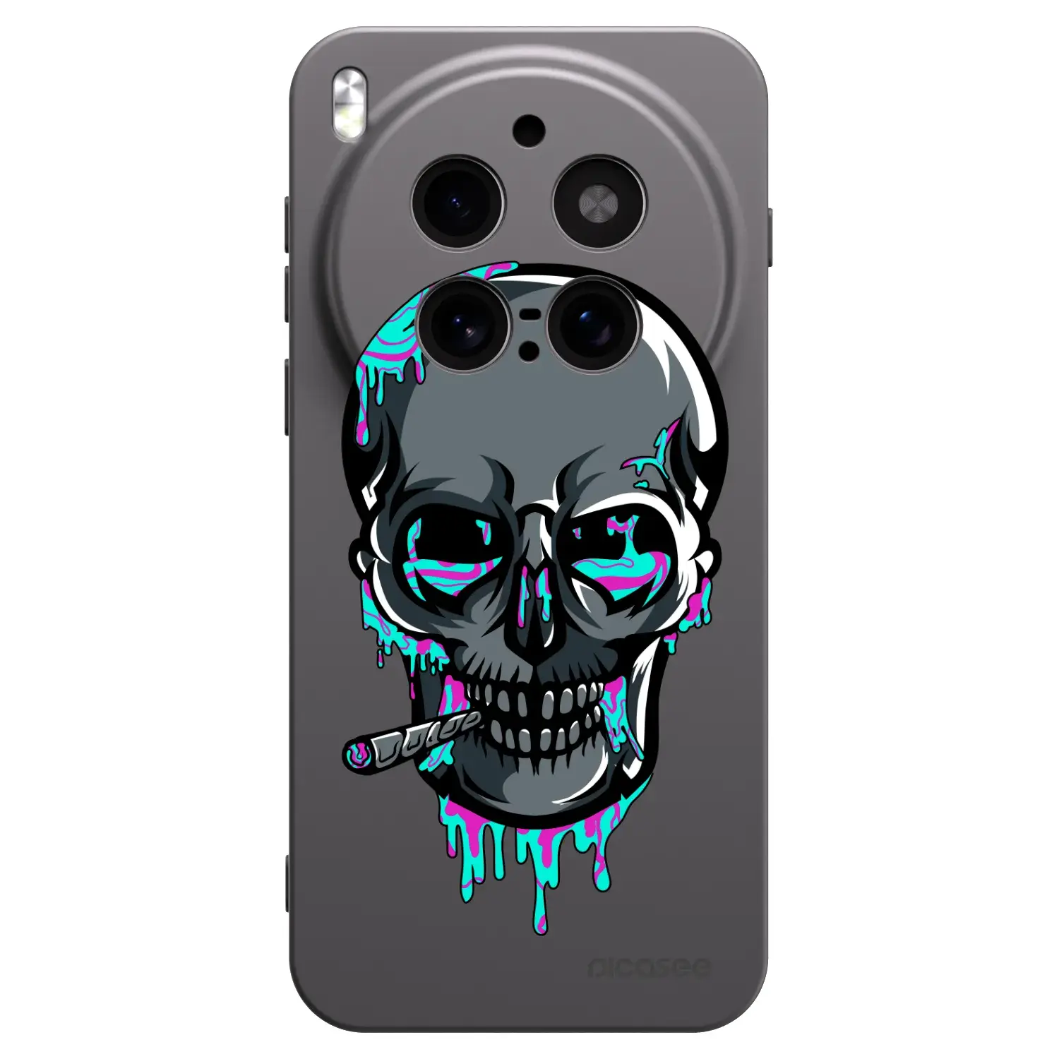Silikonový černý obal pro Vivo X300 Pro - EARTH - Lebka 3.0