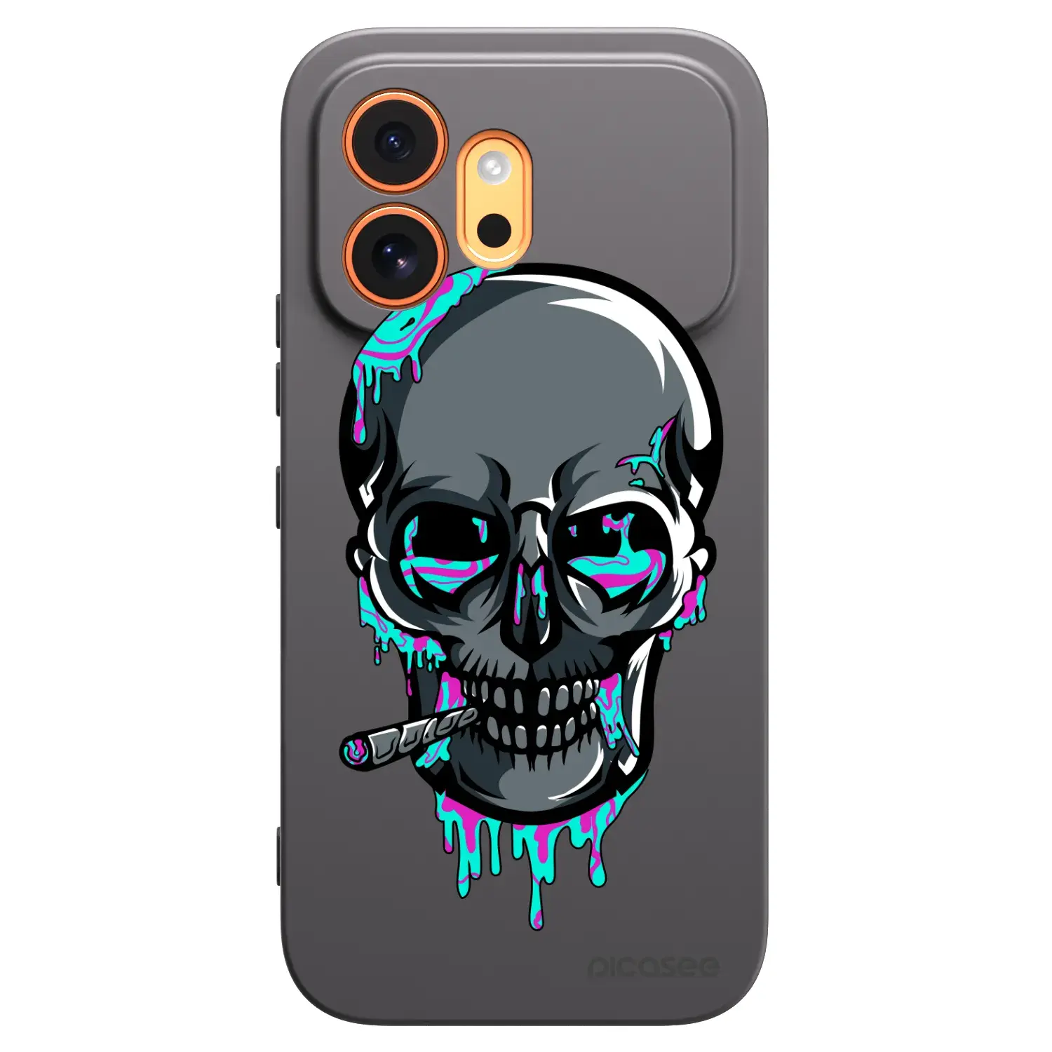 Silikonový černý obal pro Honor 600 - EARTH - Lebka 3.0