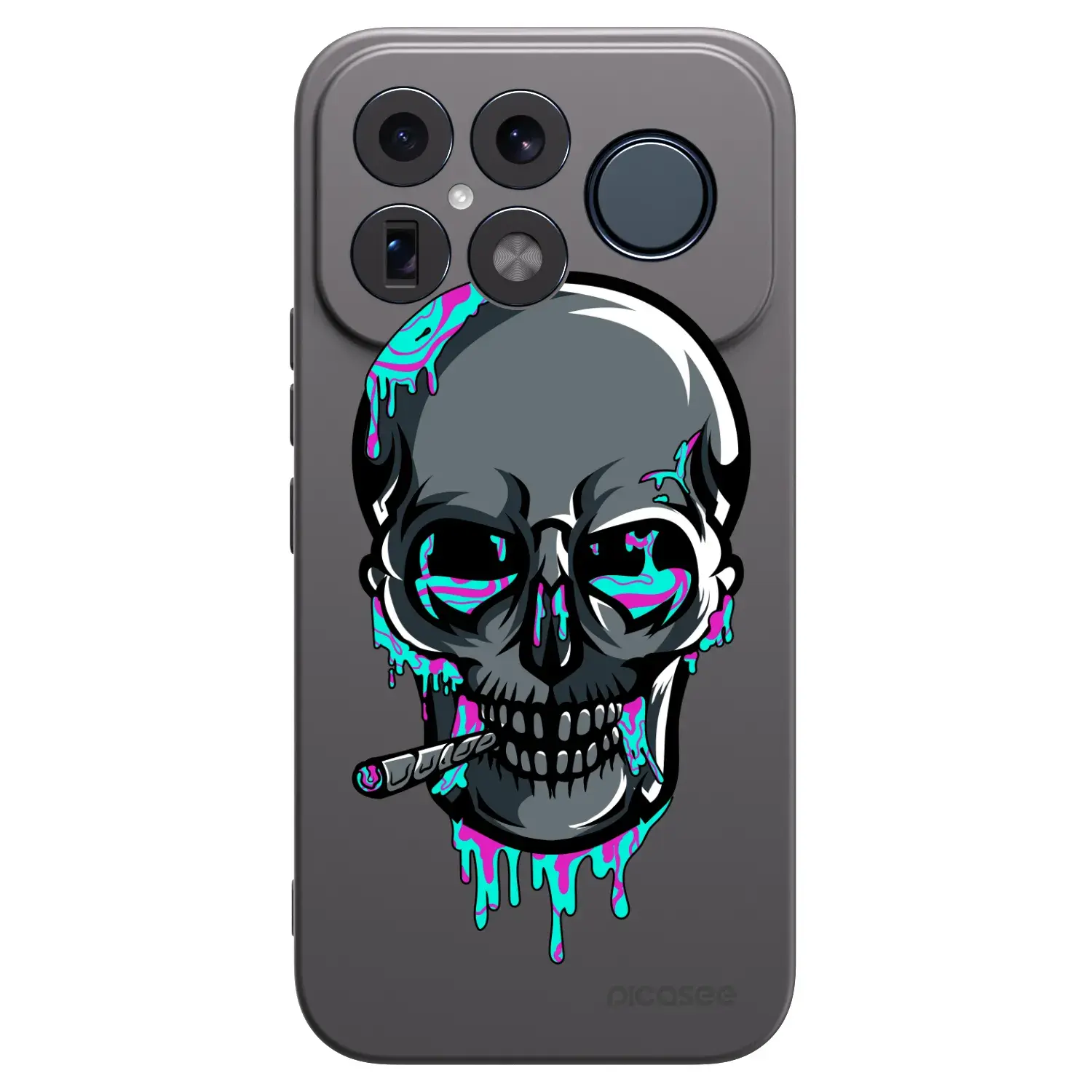Silikonový černý obal pro Xiaomi Poco F8 Ultra - EARTH - Lebka 3.0