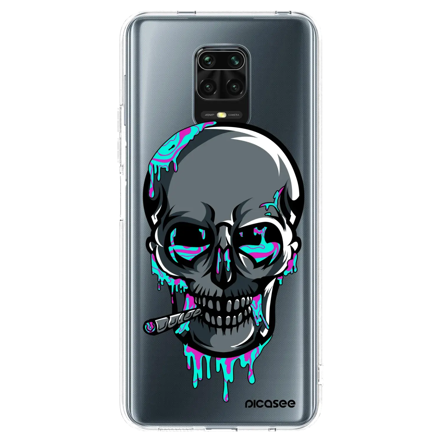 Silikonový průhledný obal pro Xiaomi Redmi Note 9S - EARTH - Lebka 3.0