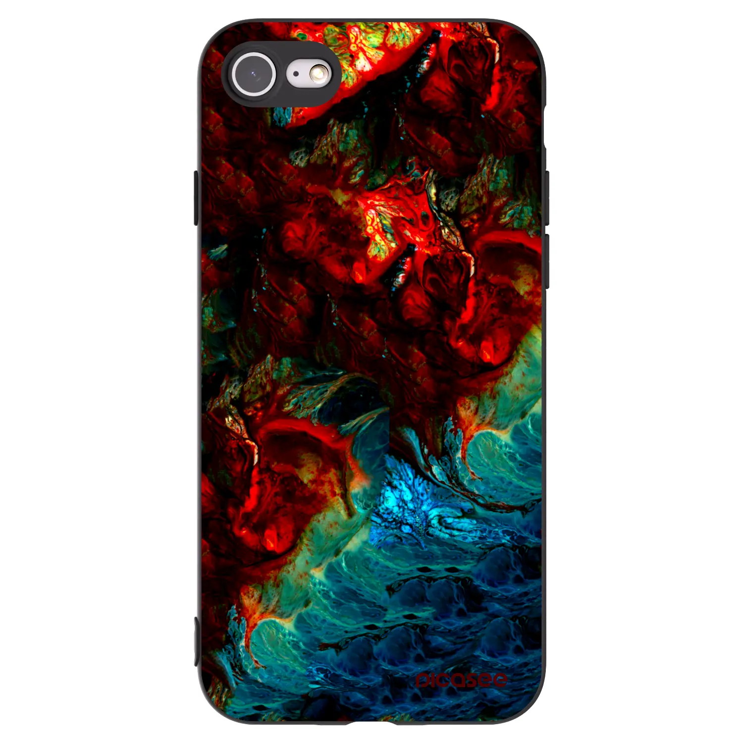 Silikonový černý obal pro Apple iPhone SE 2020 - Universe