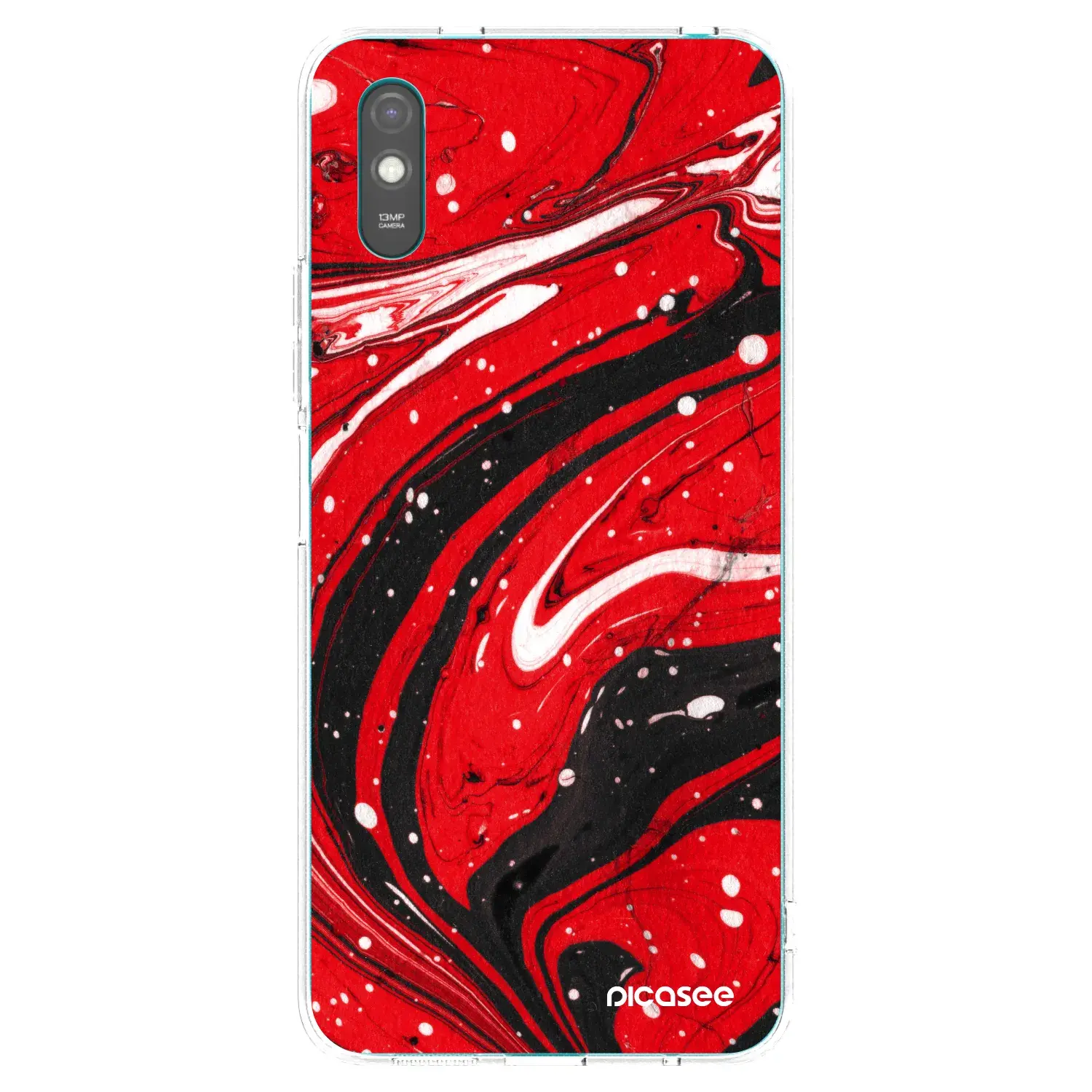 Silikonový průhledný obal pro Xiaomi Redmi 9AT - Red black
