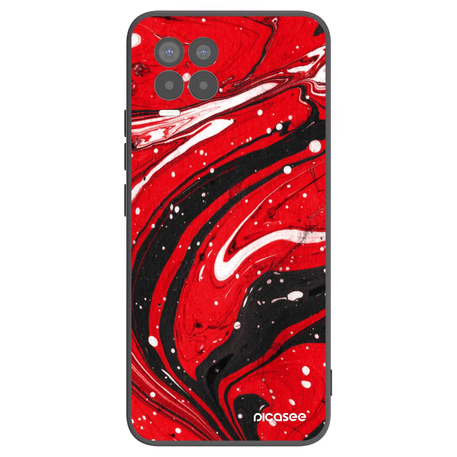 Silikonový černý obal pro Realme 8 Pro - Red black