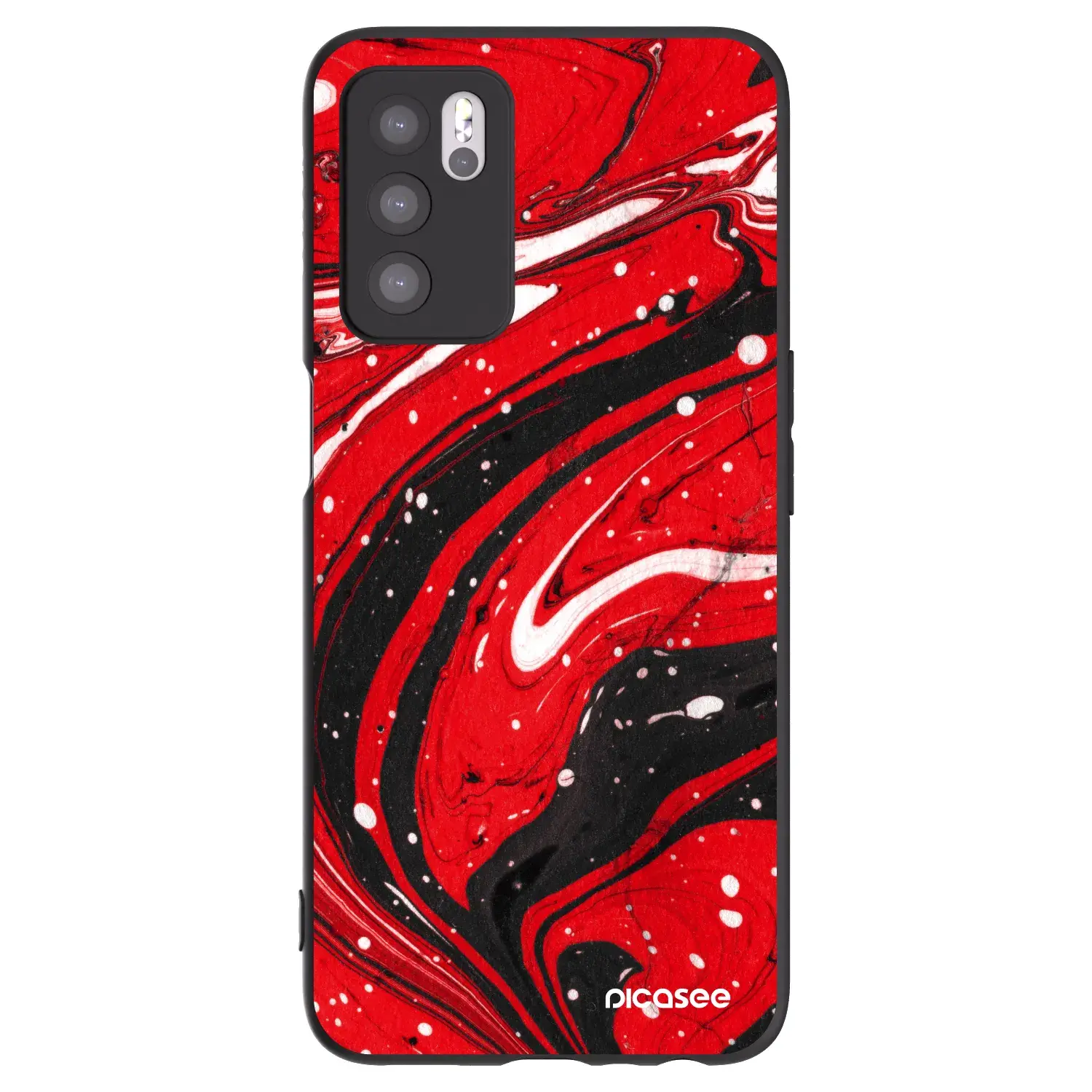 Silikonový černý obal pro OPPO A16s - Red black