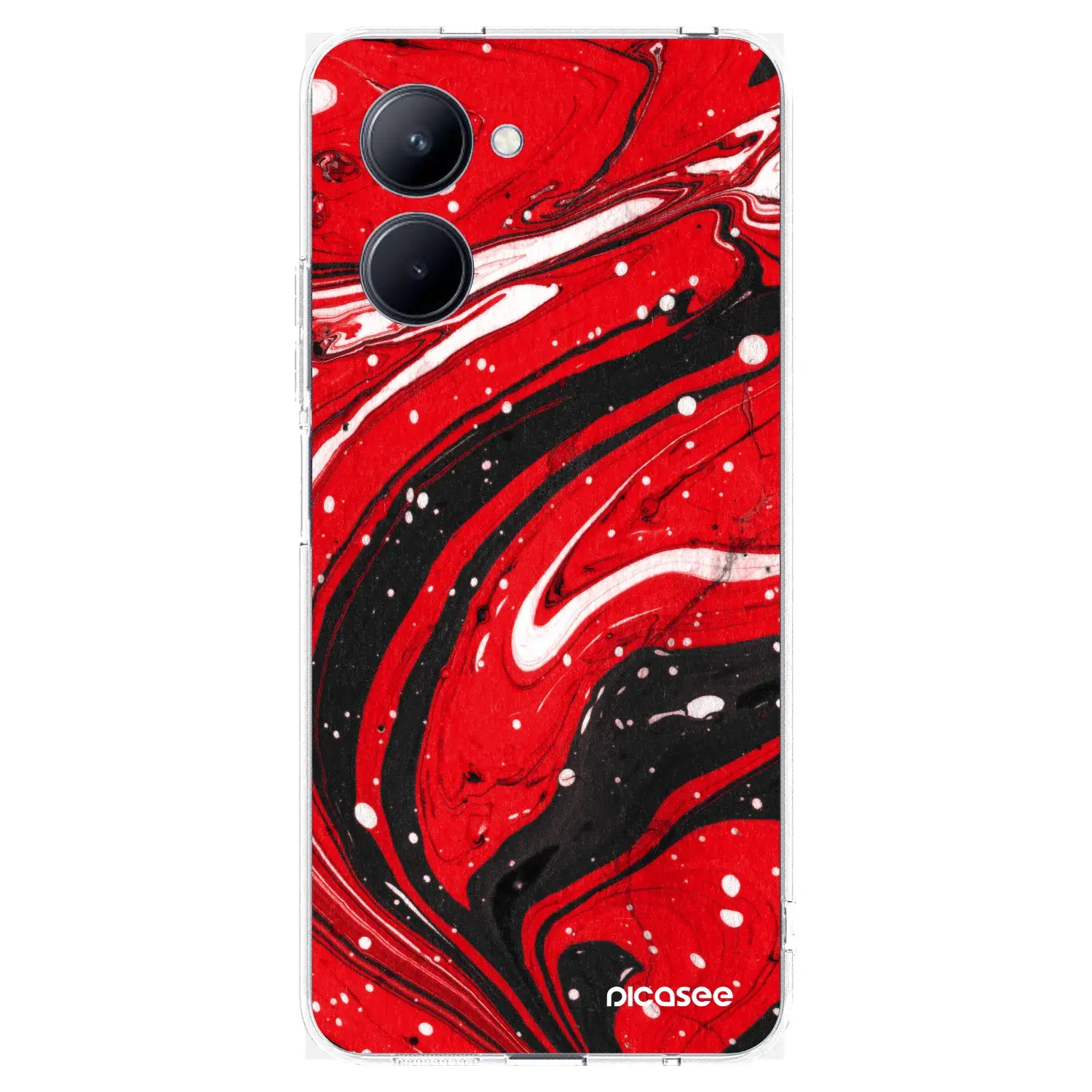 Silikonový průhledný obal pro Realme C33 (2023) - Red black