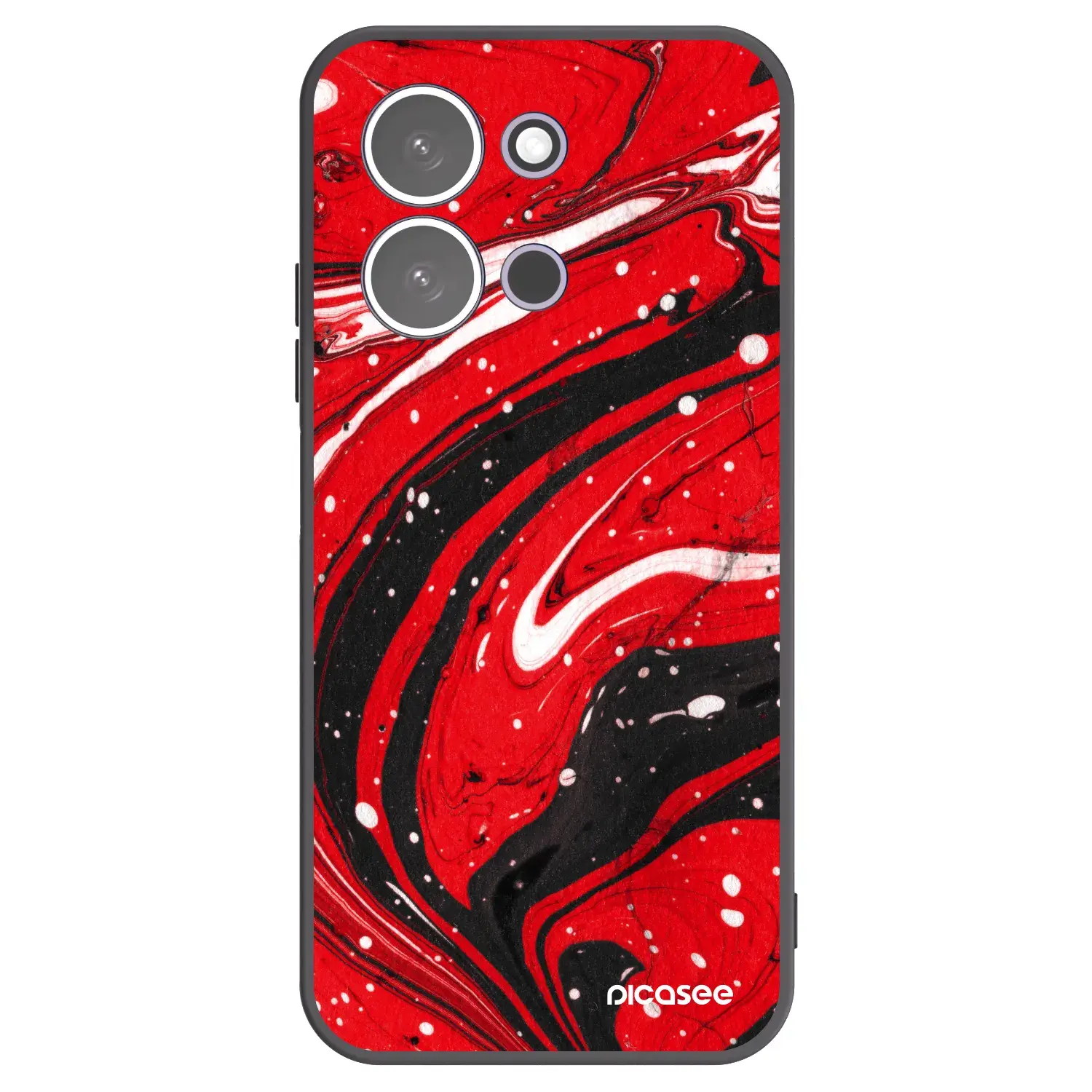 Silikonový černý obal pro Xiaomi Redmi 15C 5G - Red black