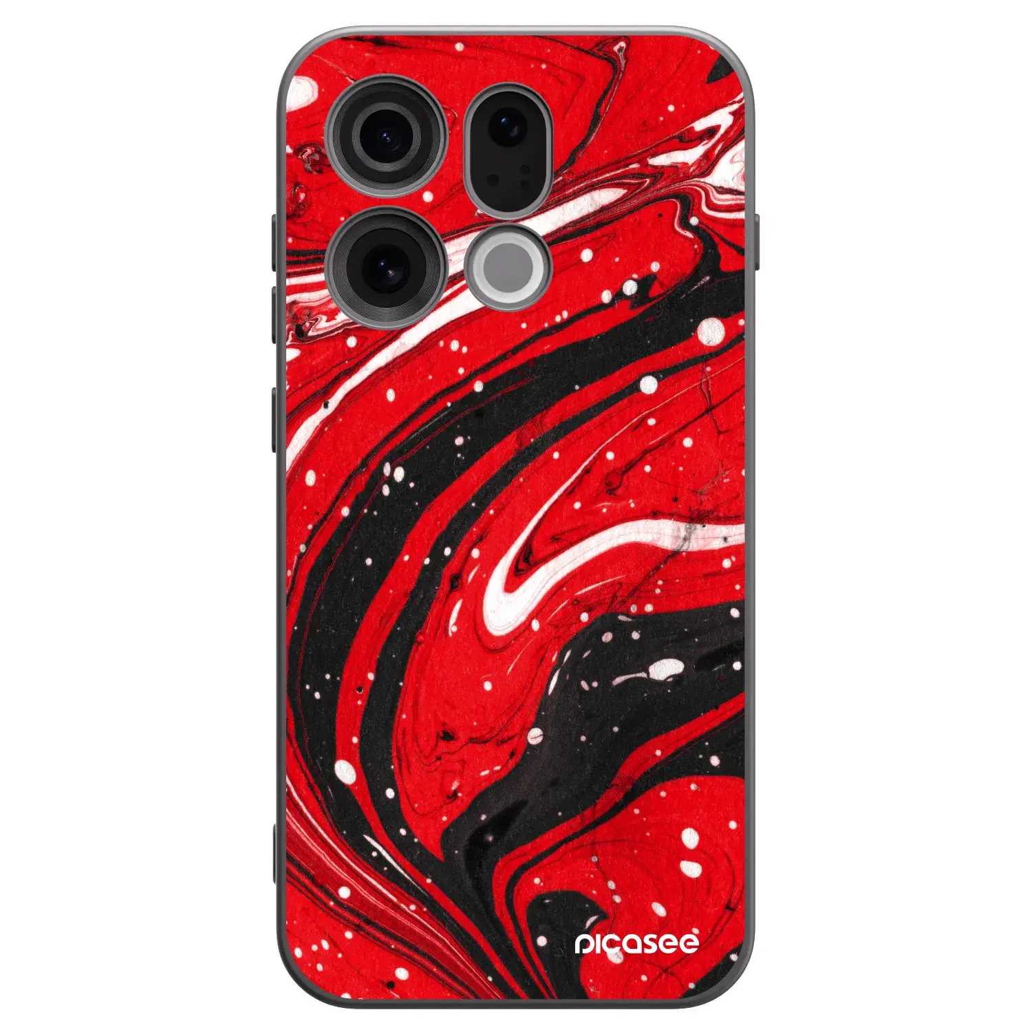 Silikonový černý obal pro OPPO Find X9 - Red black