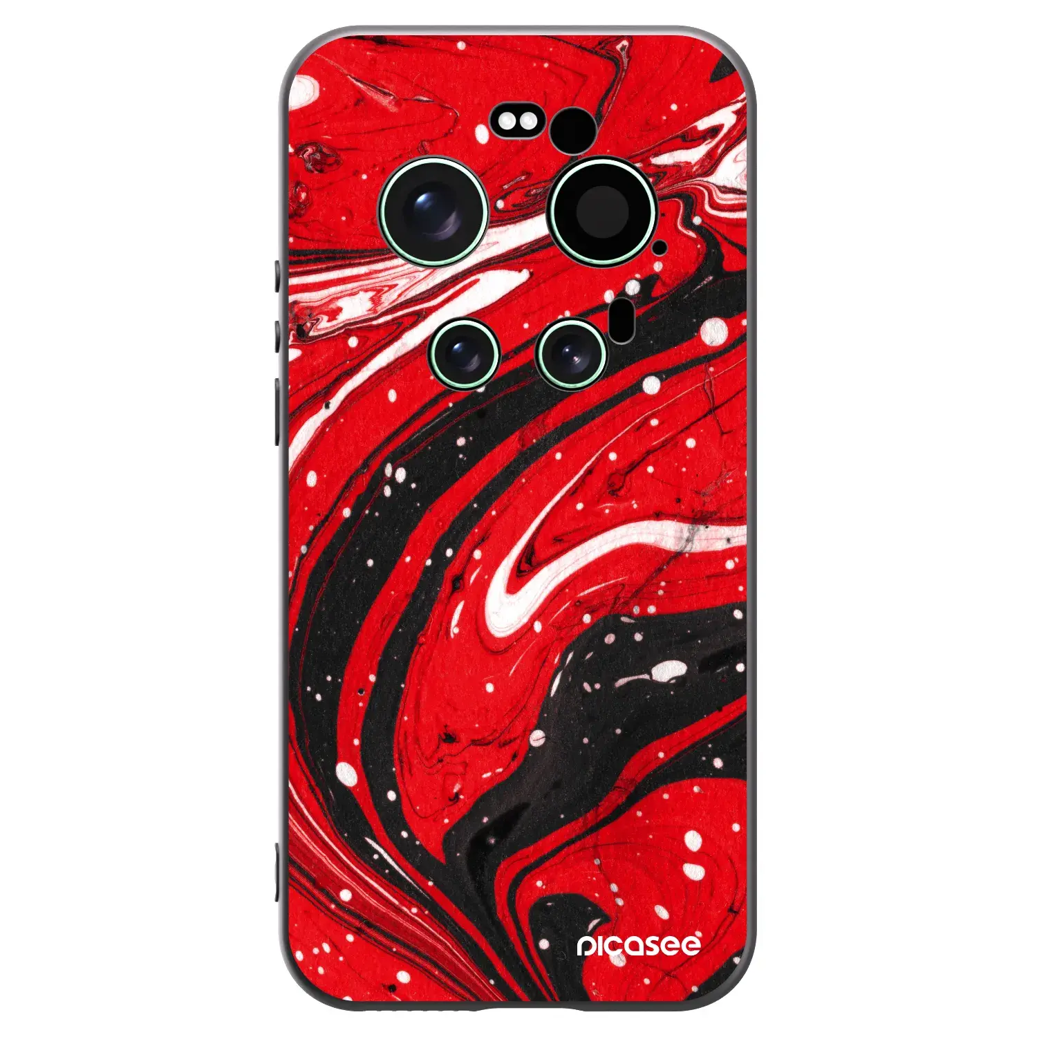 Silikonový černý obal pro Xiaomi 17 Ultra - Red black