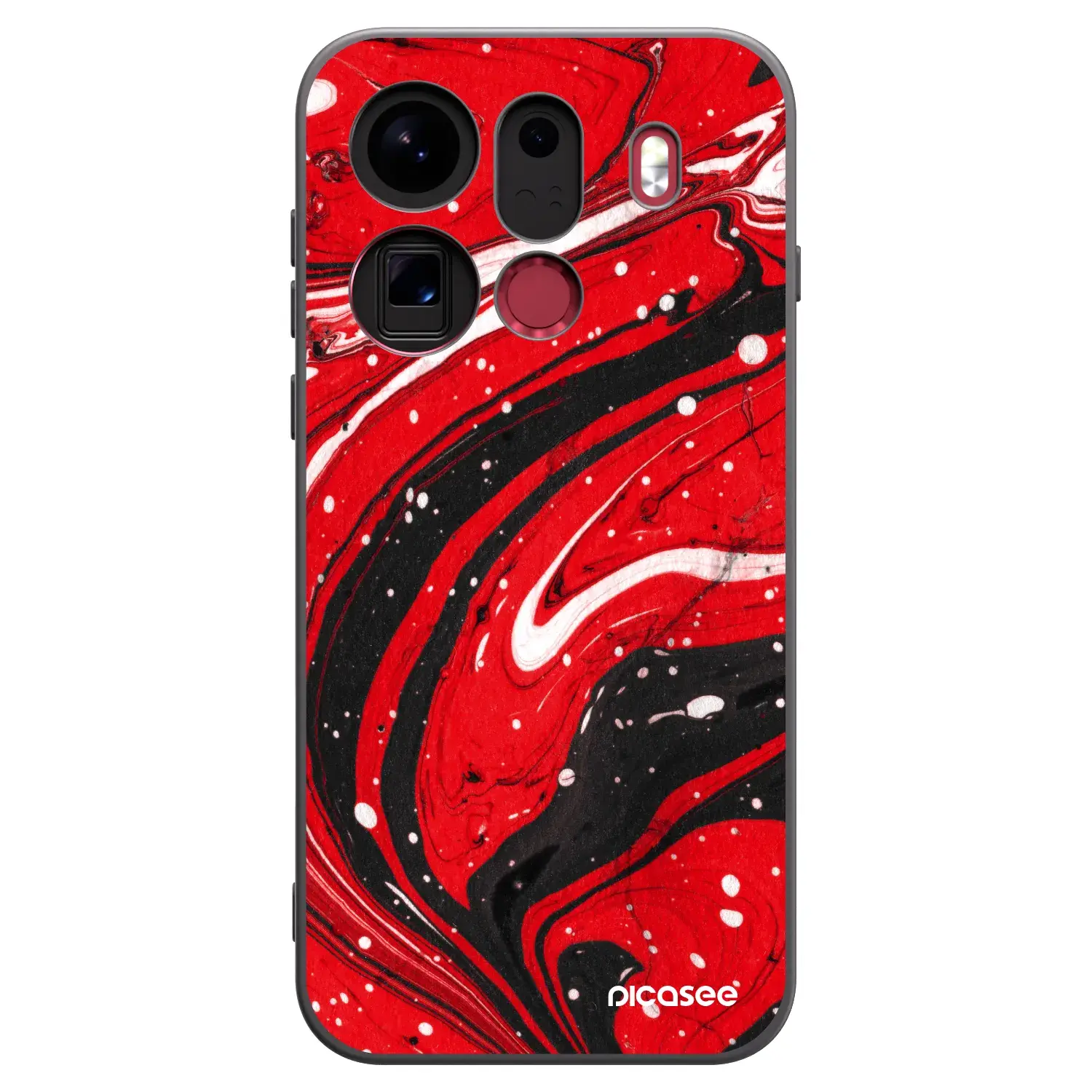 Silikonový černý obal pro OPPO Find X9 Pro - Red black