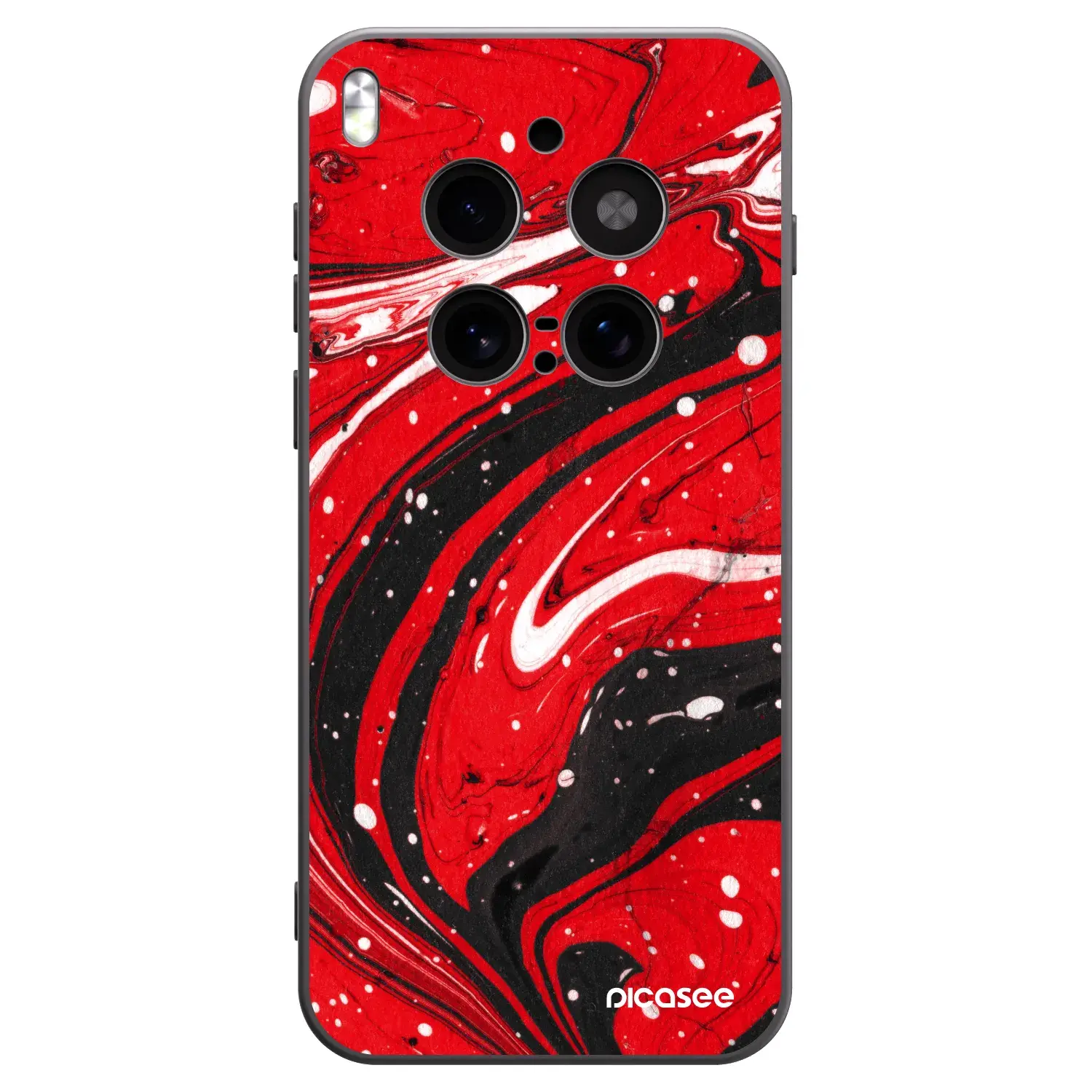 Silikonový černý obal pro Vivo X300 Pro - Red black